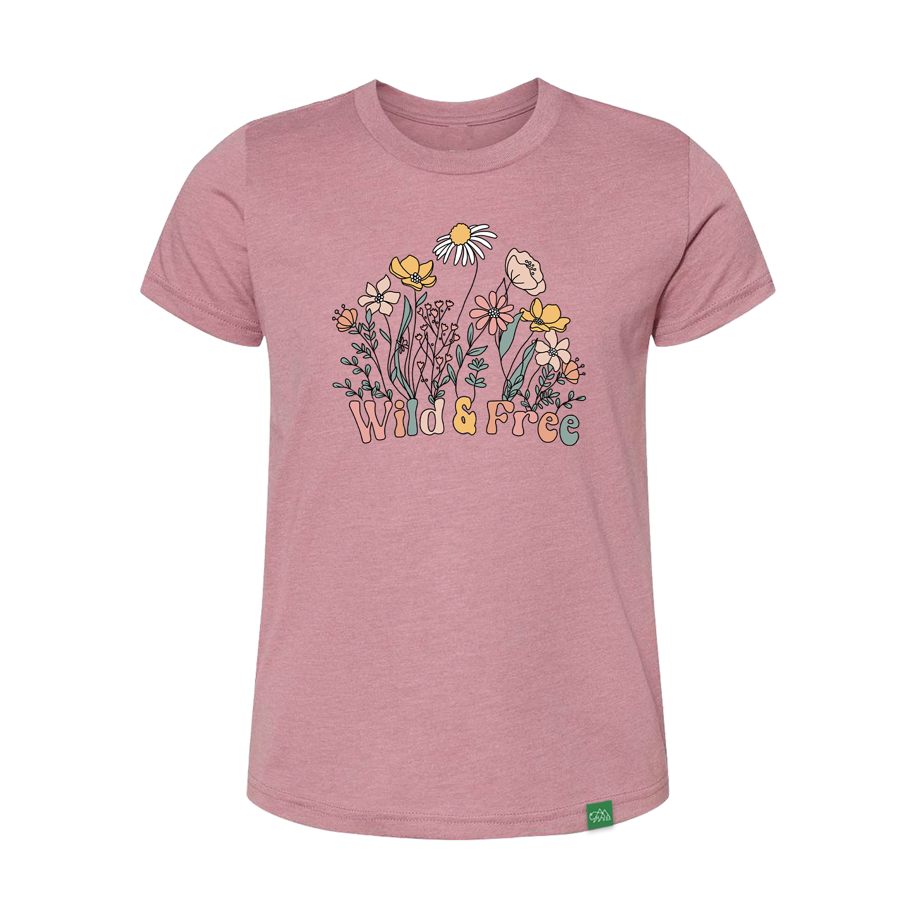 Wild Tribute Wild and Free Flower Youth T-Shirt | Wild Tribute