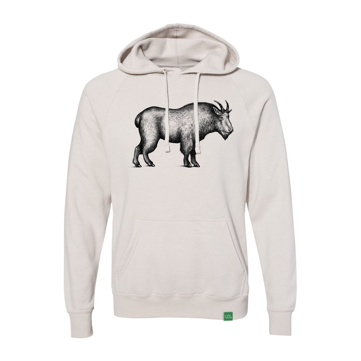 wildtribute Mountain Goat Sketch Hoodie Small Stone Heather