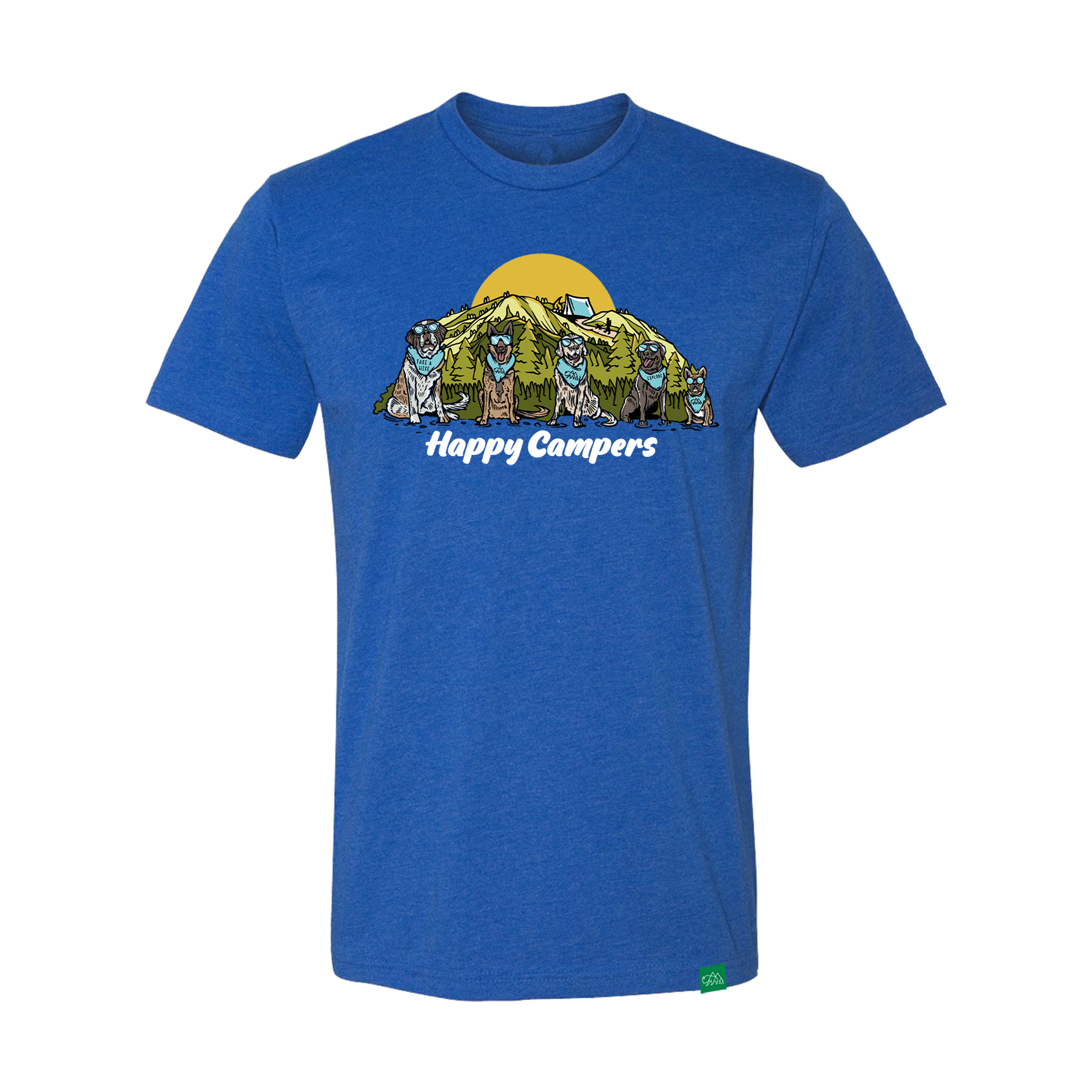 Wild Tribute Men's Happy Campers T-Shirt Royal / Large