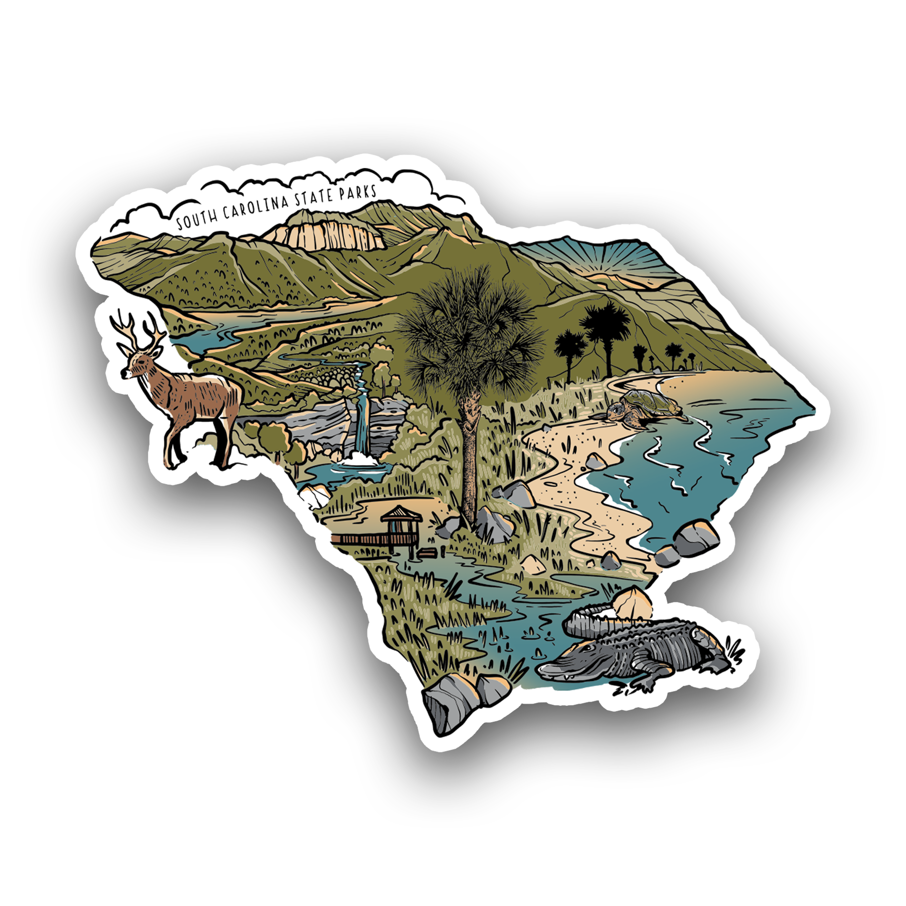 South Carolina State Parks Sketch Sticker