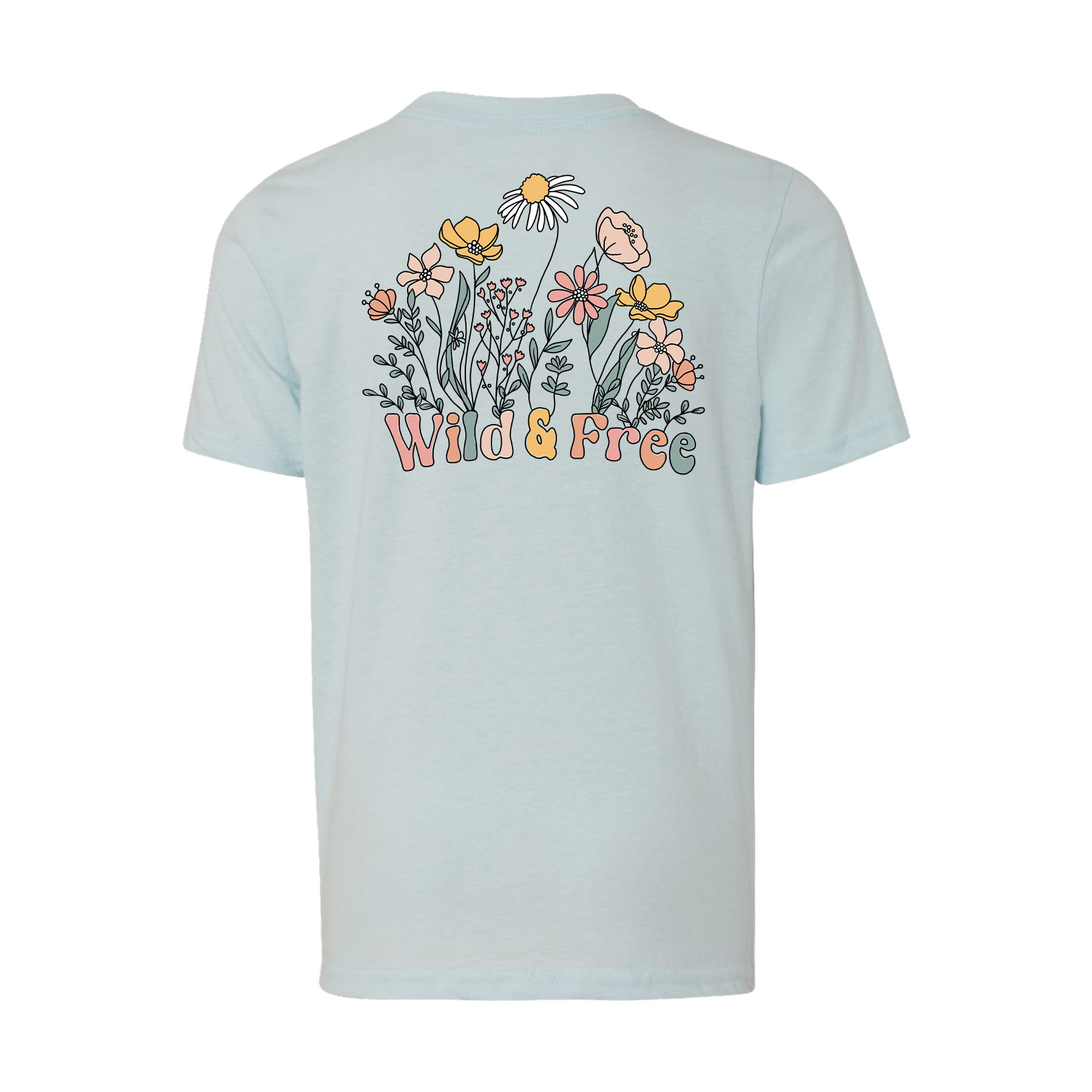 Wild and Free Flower with Badge Youth T-Shirt