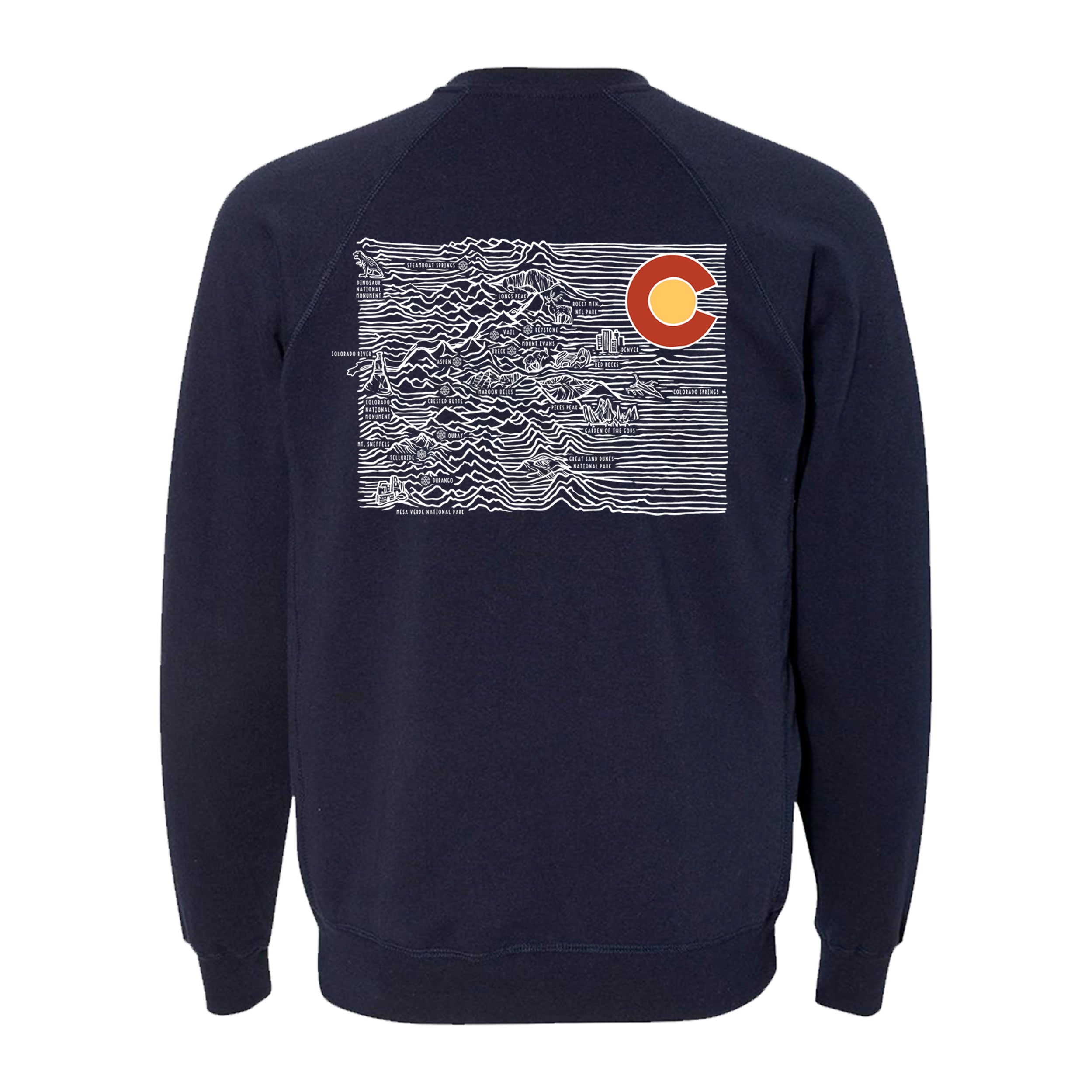 Colorado Topo Map Sweatshirt