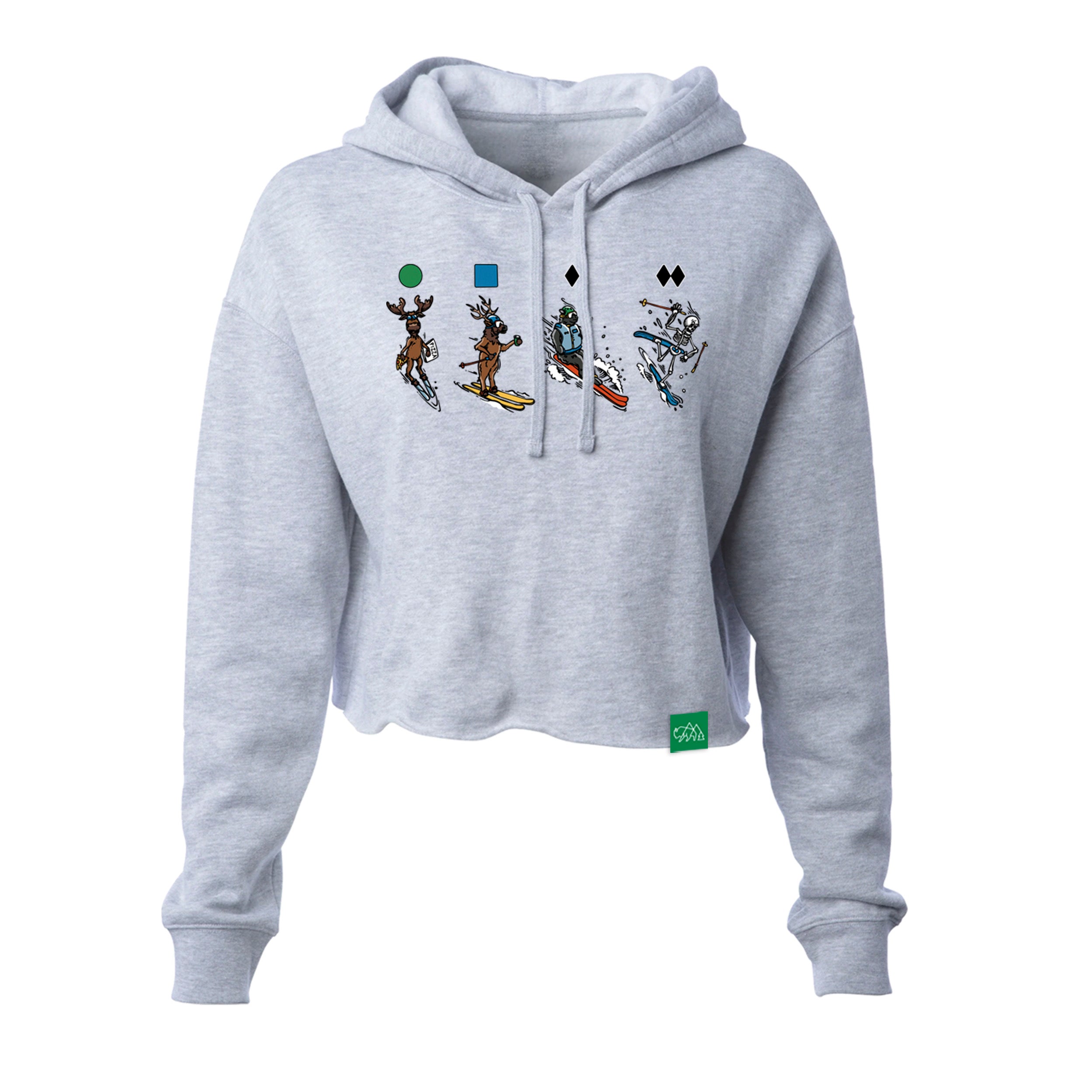 Double Black Women's Crop Hoodie