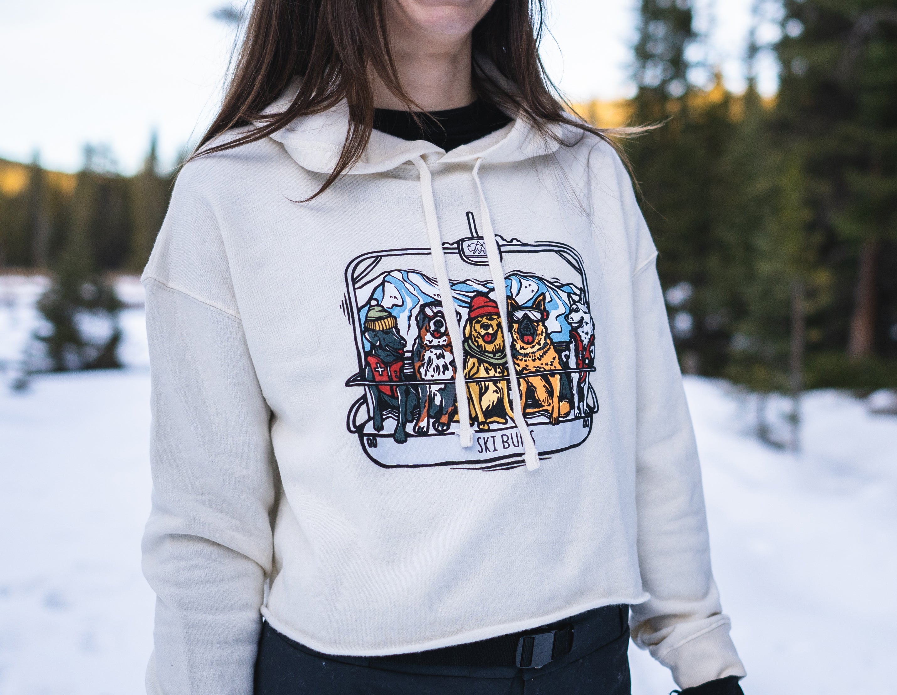 Ski Bums Women's Crop Hoodie