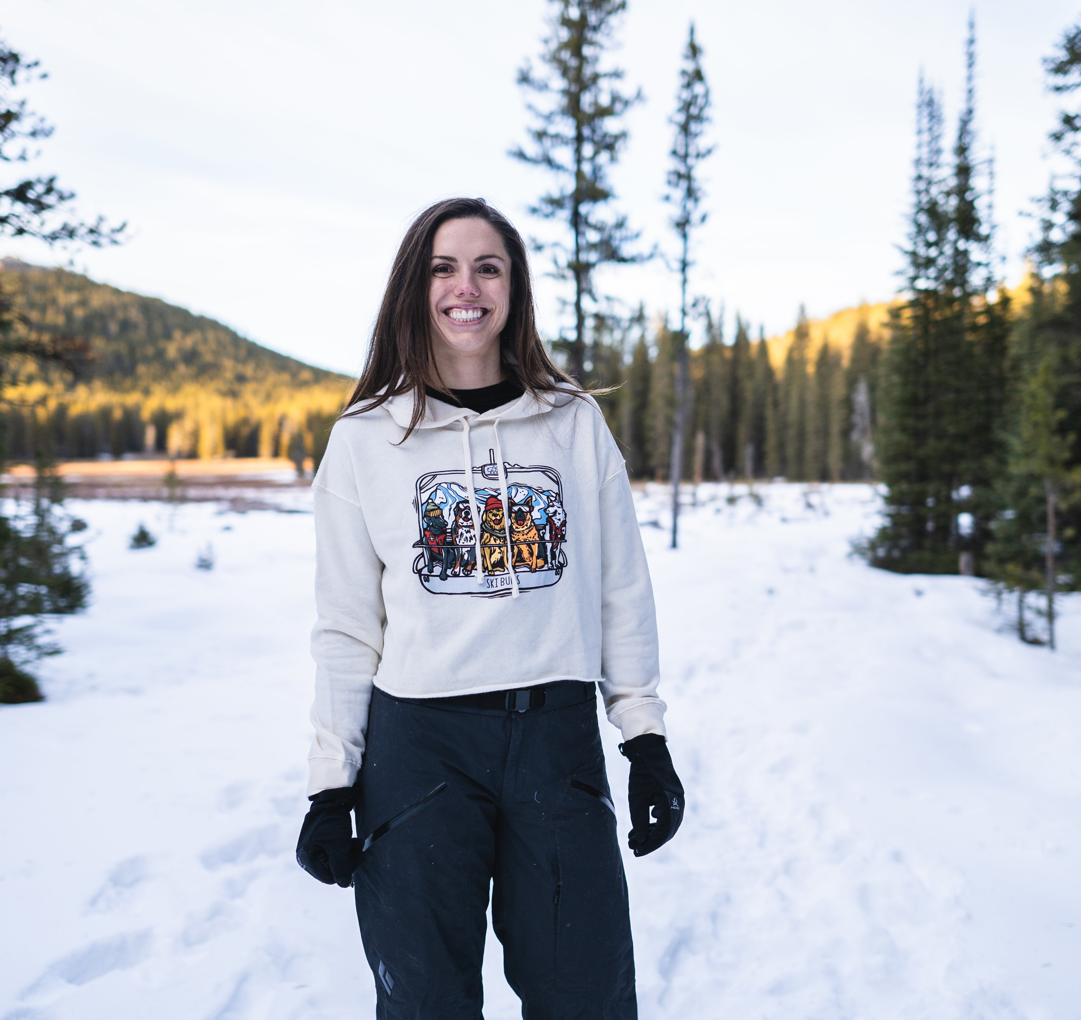 Ski Bums Women's Crop Hoodie