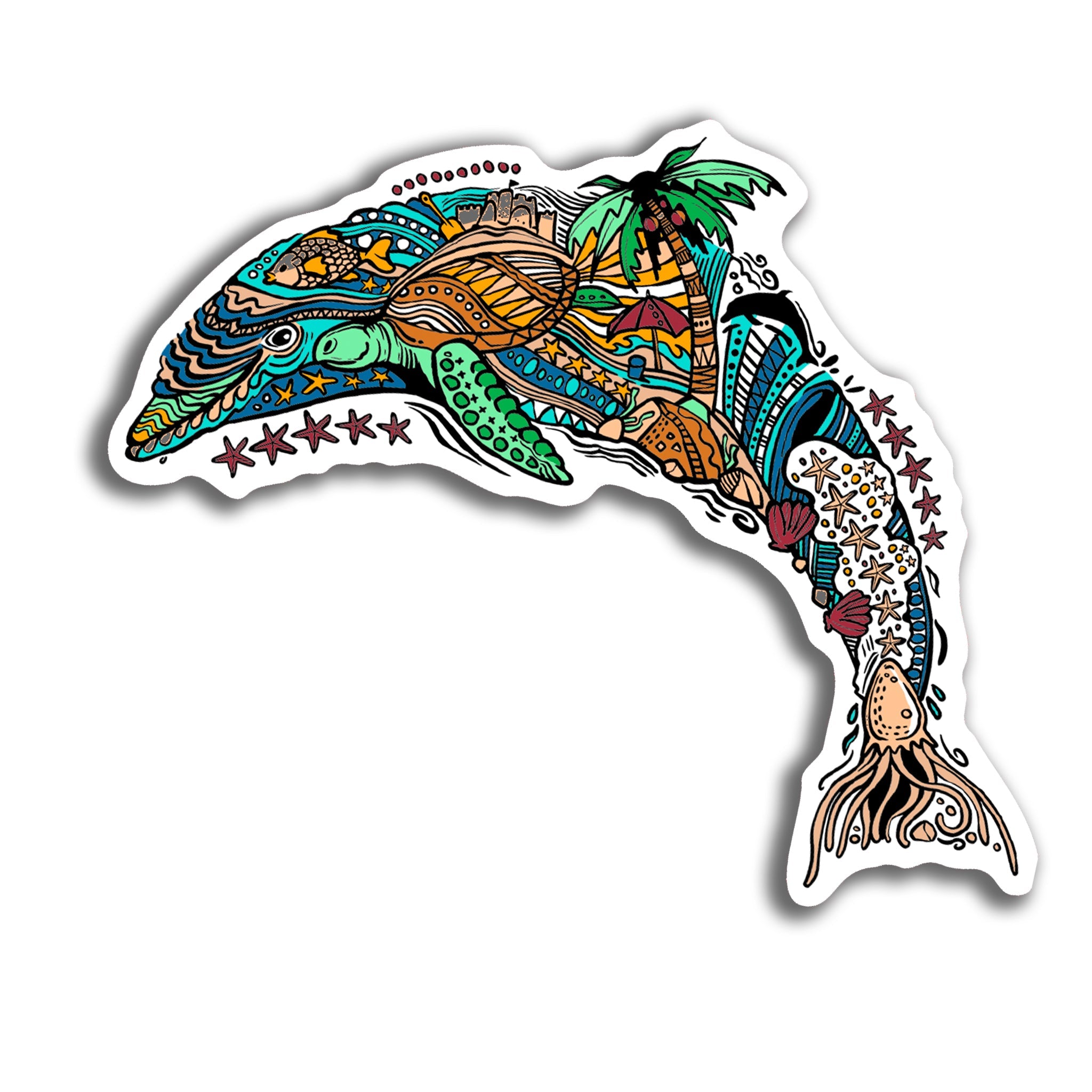 Boho Dolphin Sticker