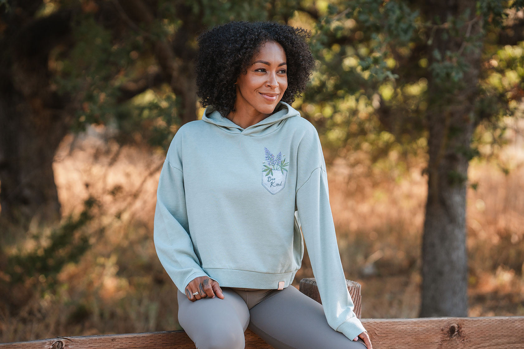 Bee Kind Flowers Women's Hip Height Hoodie
