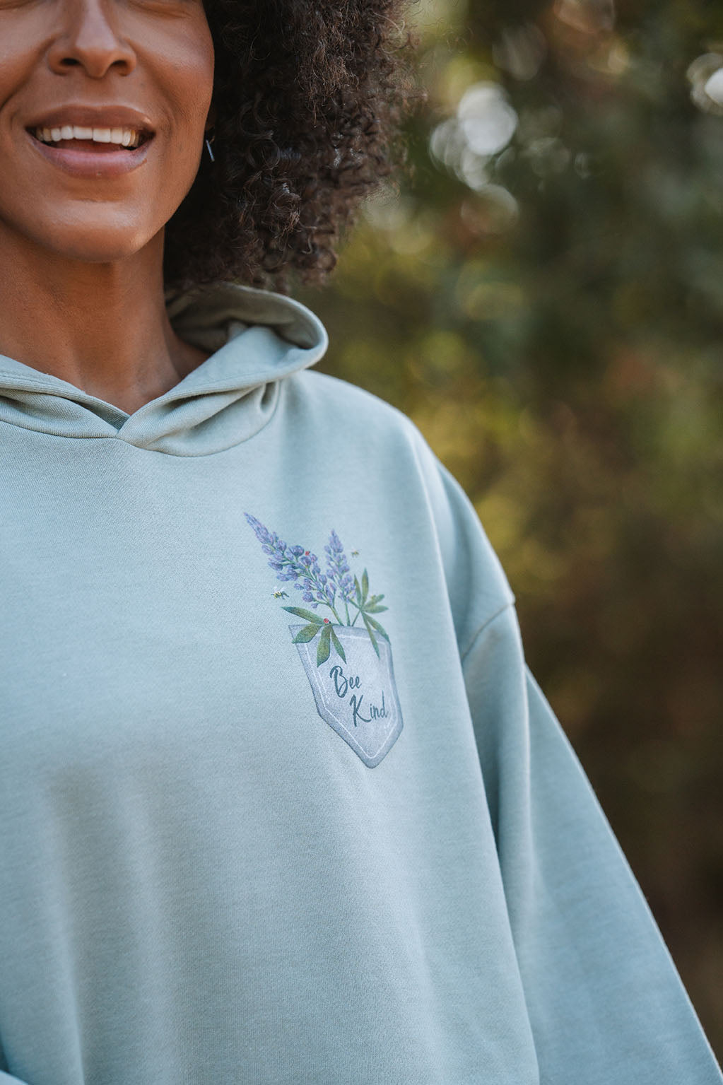 Bee Kind Flowers Women's Hip Height Hoodie