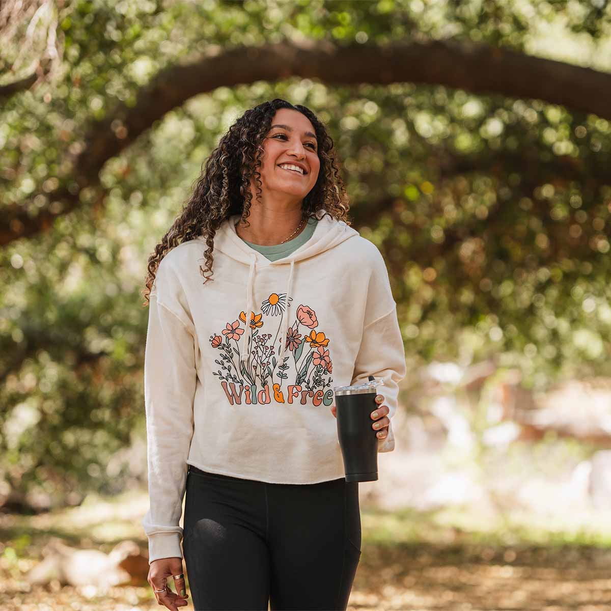 Wild and Free Flowers Women's Crop Hoodie