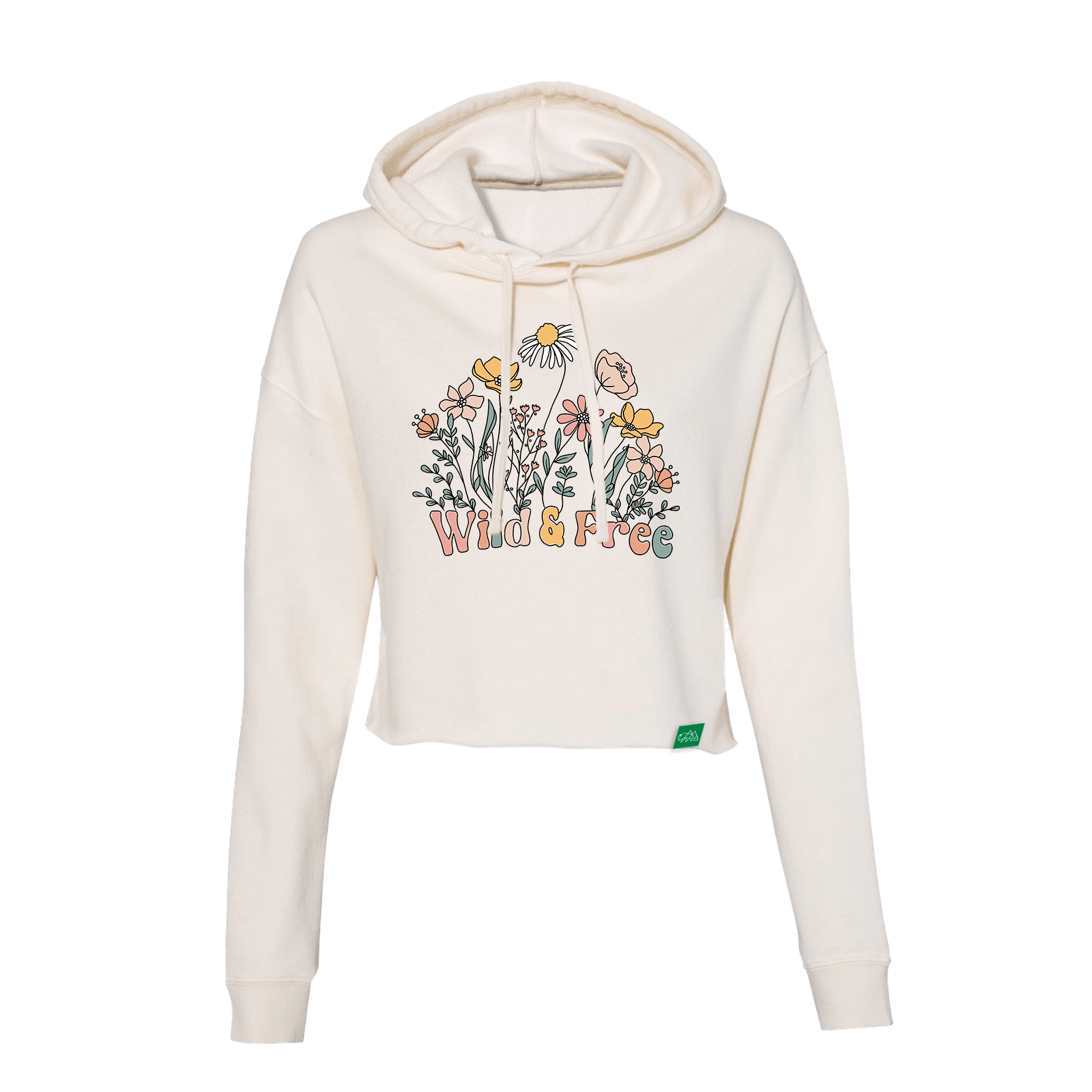 Wild and Free Flowers Women's Crop Hoodie