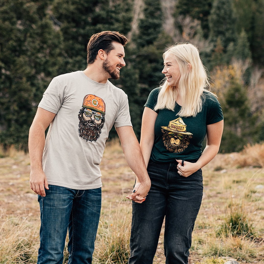 Women's Smokey The Groovy Bear Tri-blend Fitted T-Shirt