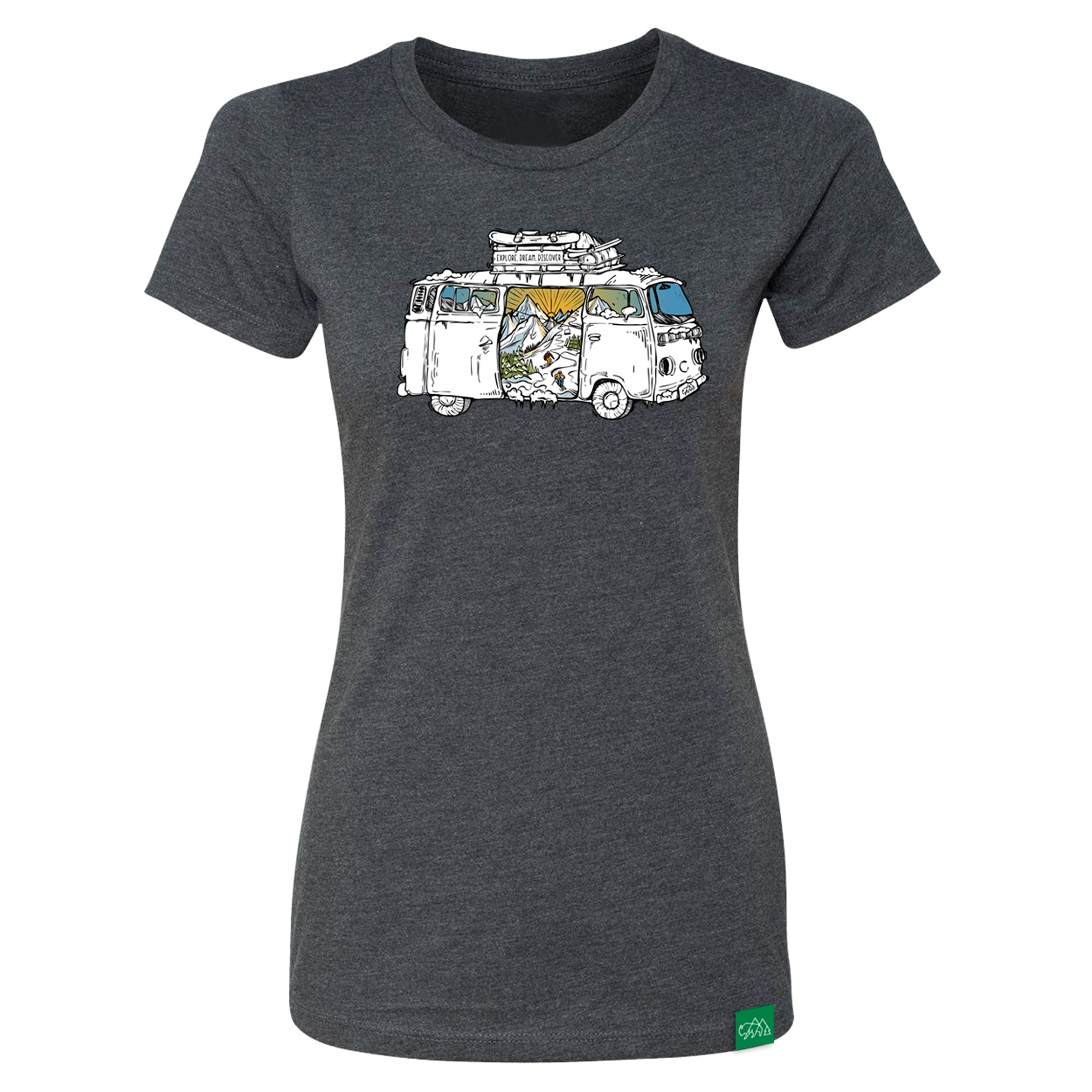 Women's Ski Road Trip Poly/Cotton Fitted T-Shirt