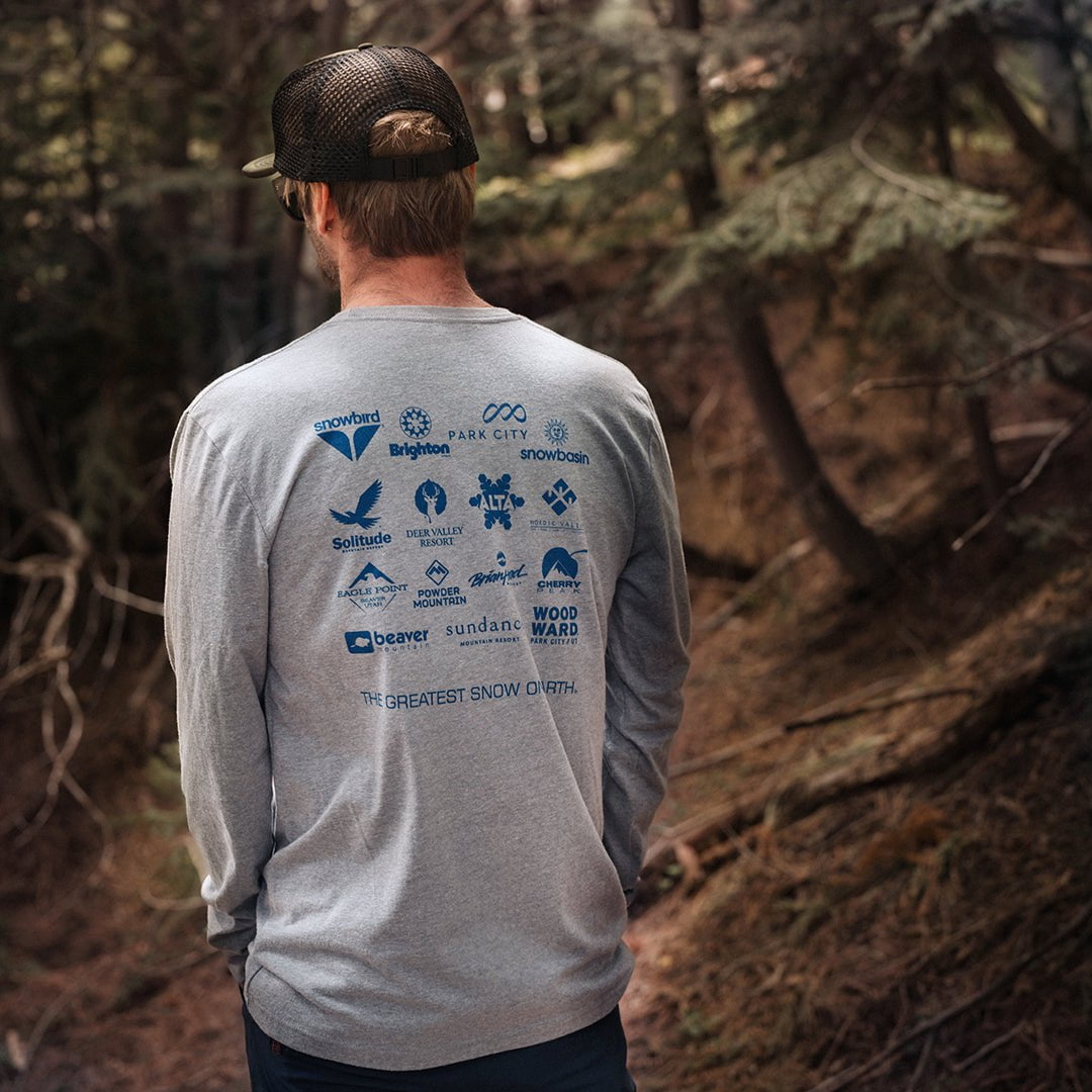 Ski Utah Flake Poly-Cotton Long Sleeve T-Shirt