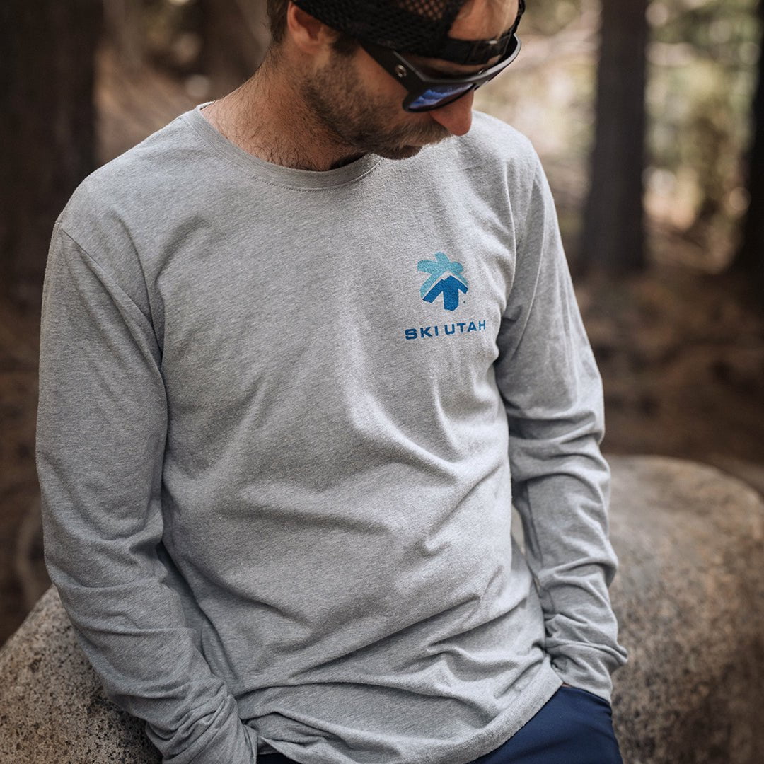 Ski Utah Flake Poly-Cotton Long Sleeve T-Shirt