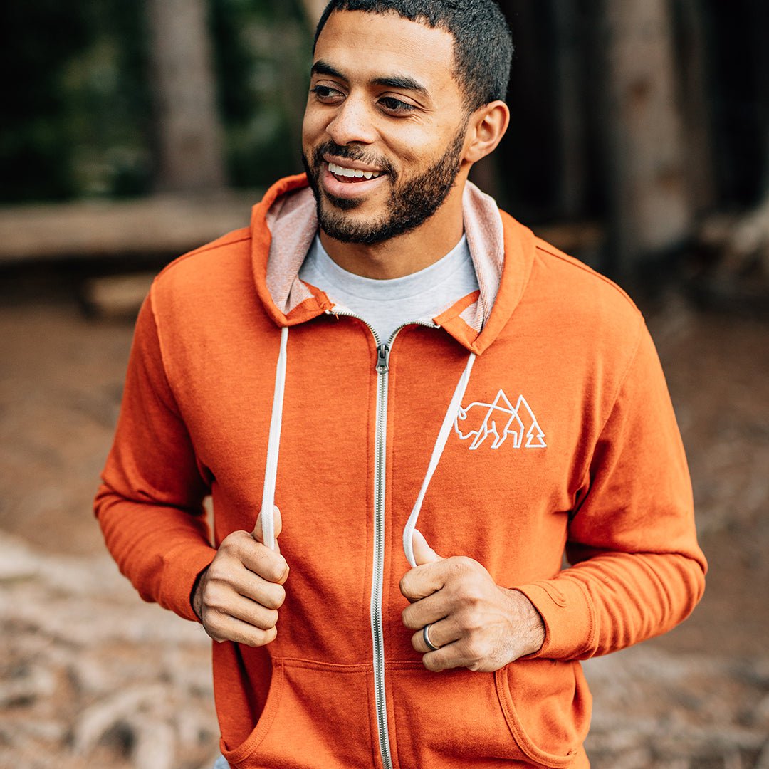 Wild Tribute Embroidery Lightweight Full Zip Hoodie