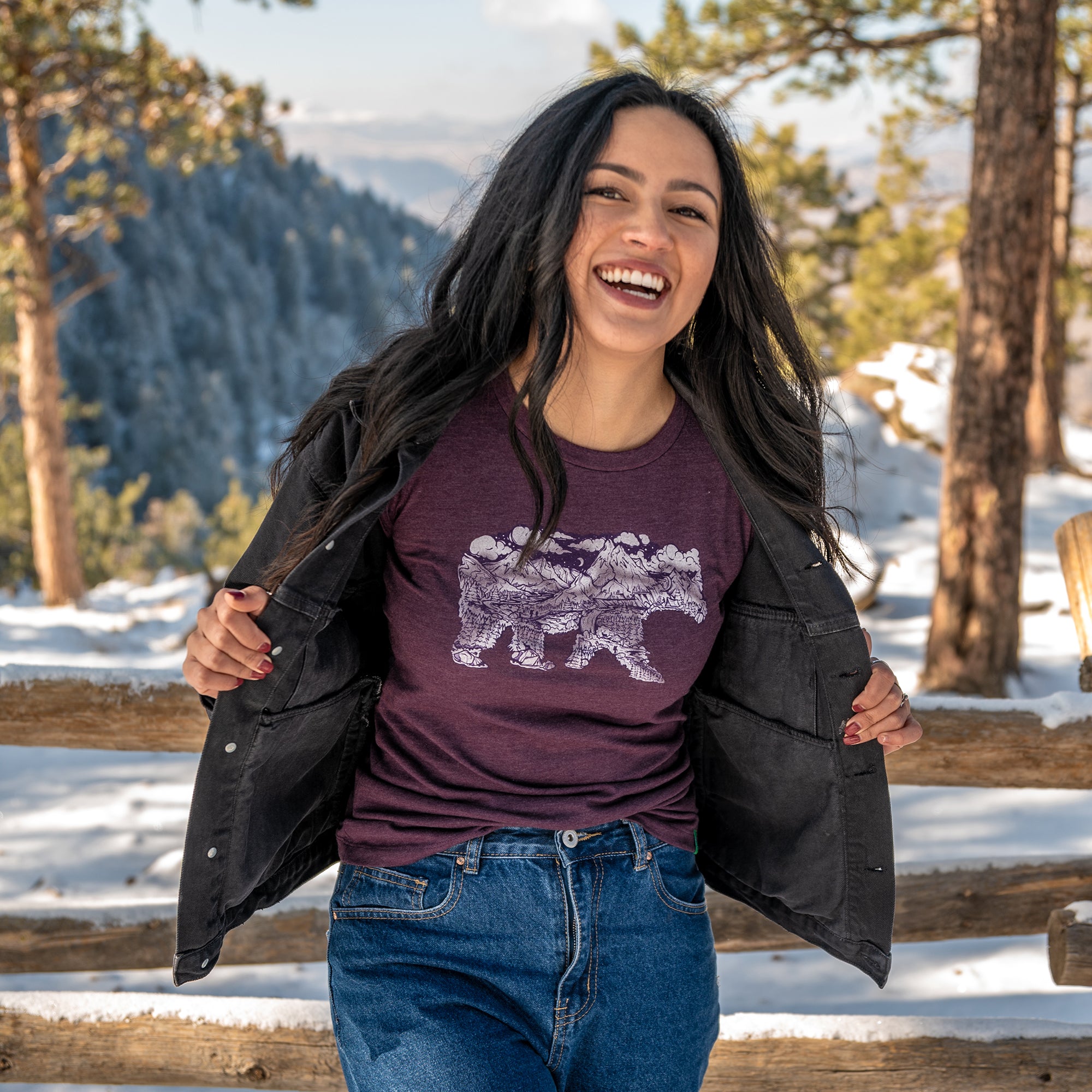 Women's Grizzly Moon Poly/Cotton Fitted T-Shirt