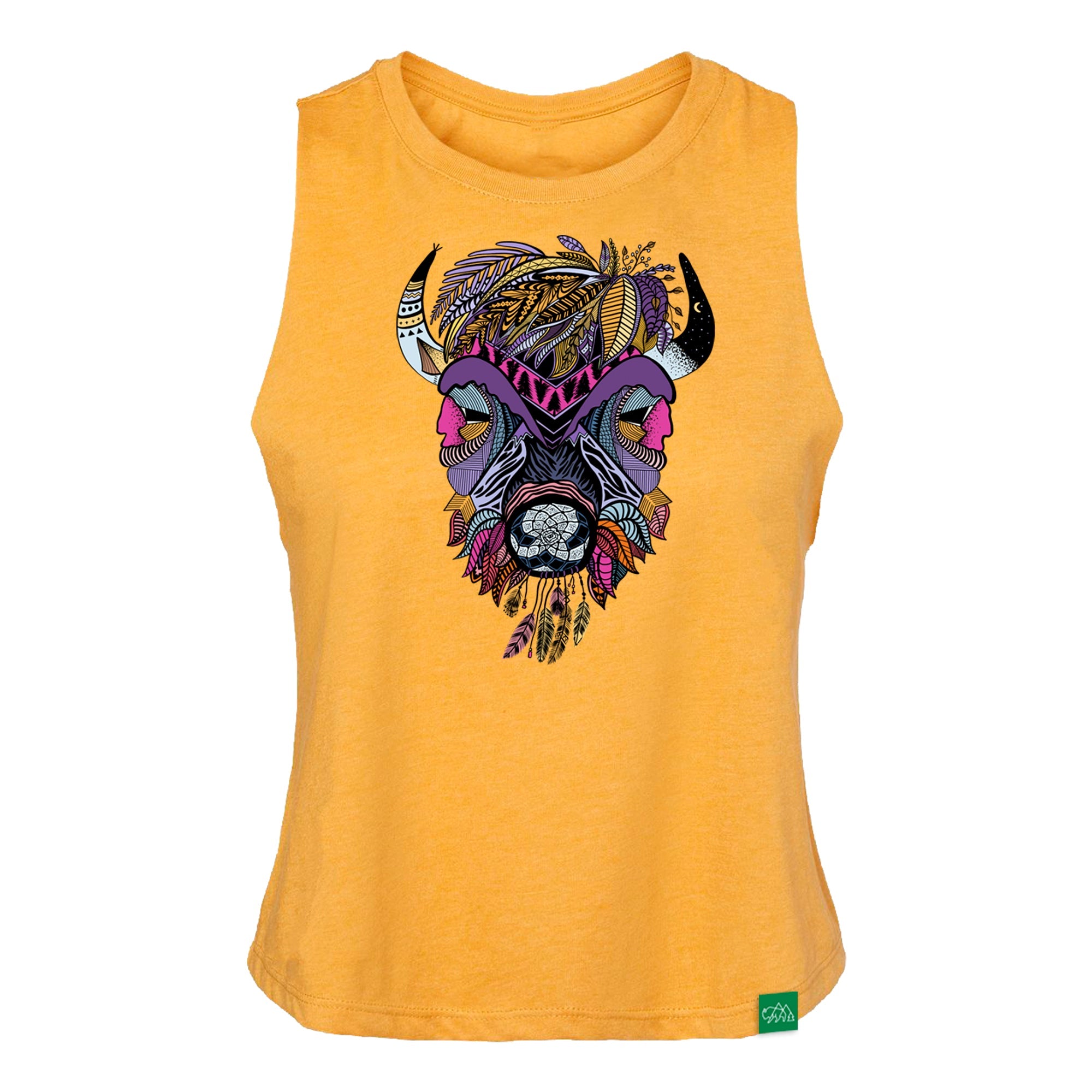 Boho Bison Women's Racerback Crop Tank