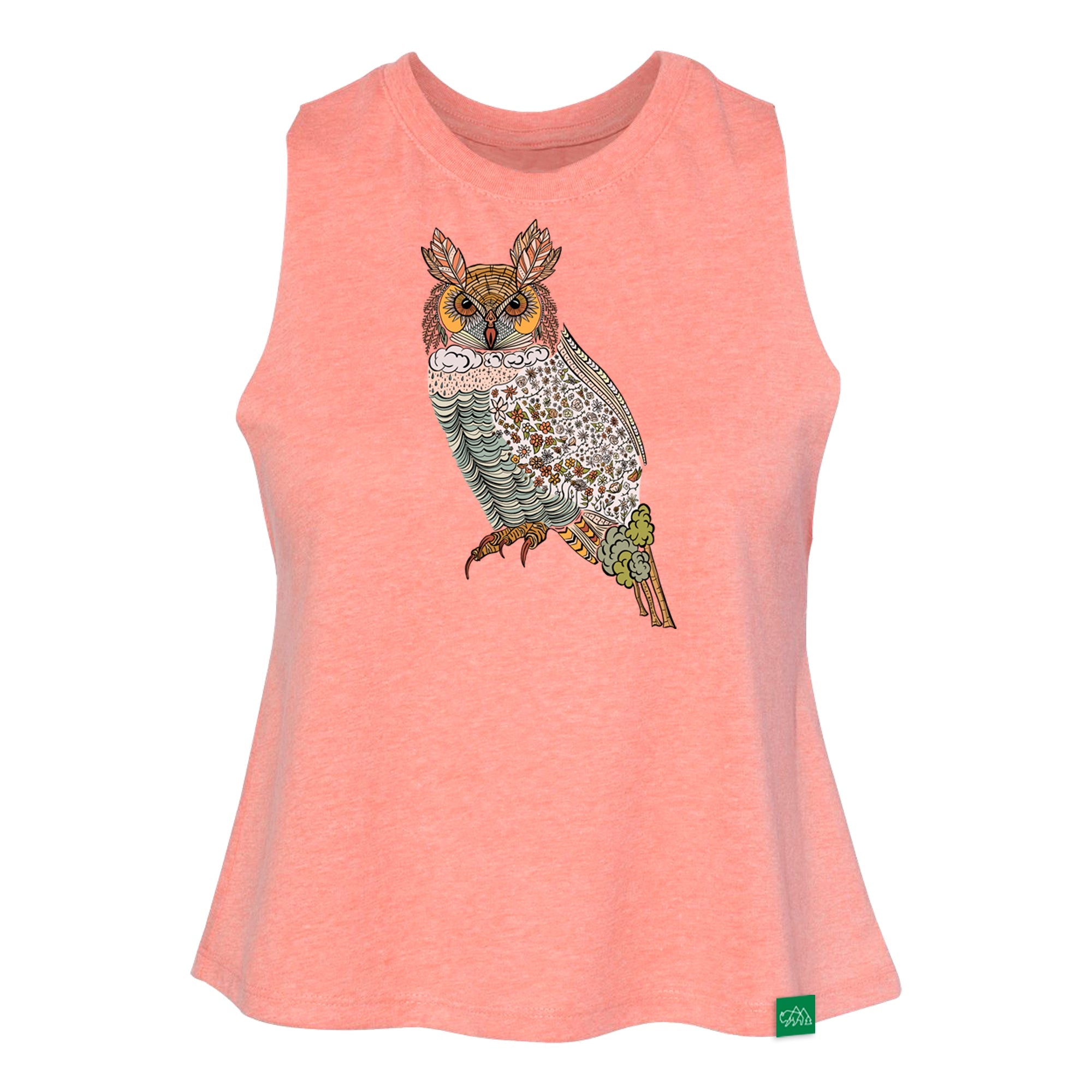 Boho Owl Women's Racerback Crop Tank