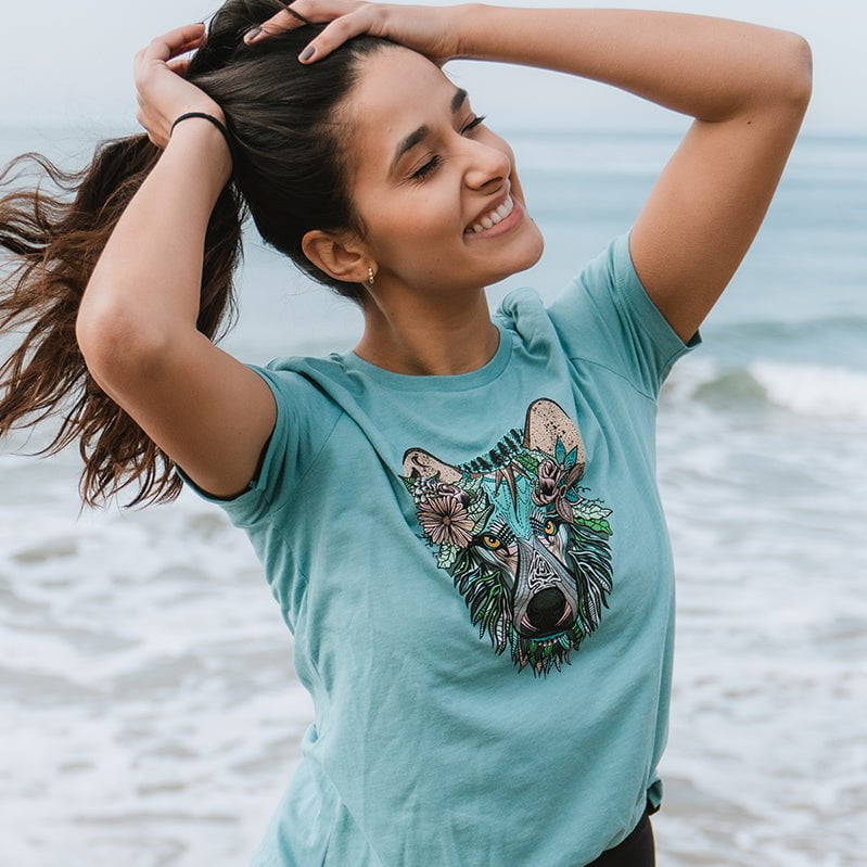 Boho Wolf Womens Relaxed T-Shirt