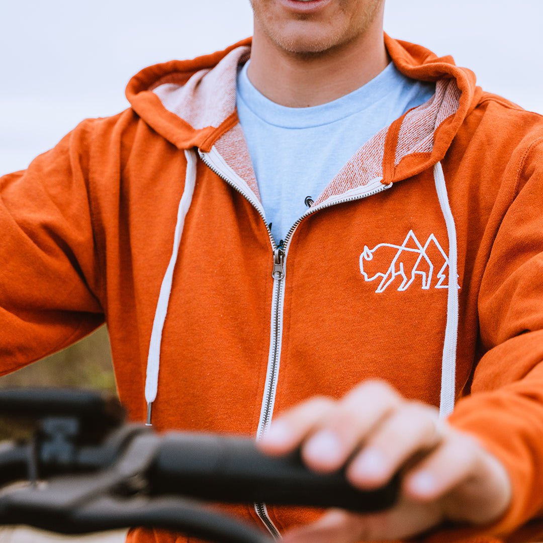 Wild Tribute Embroidery Lightweight Full Zip Hoodie