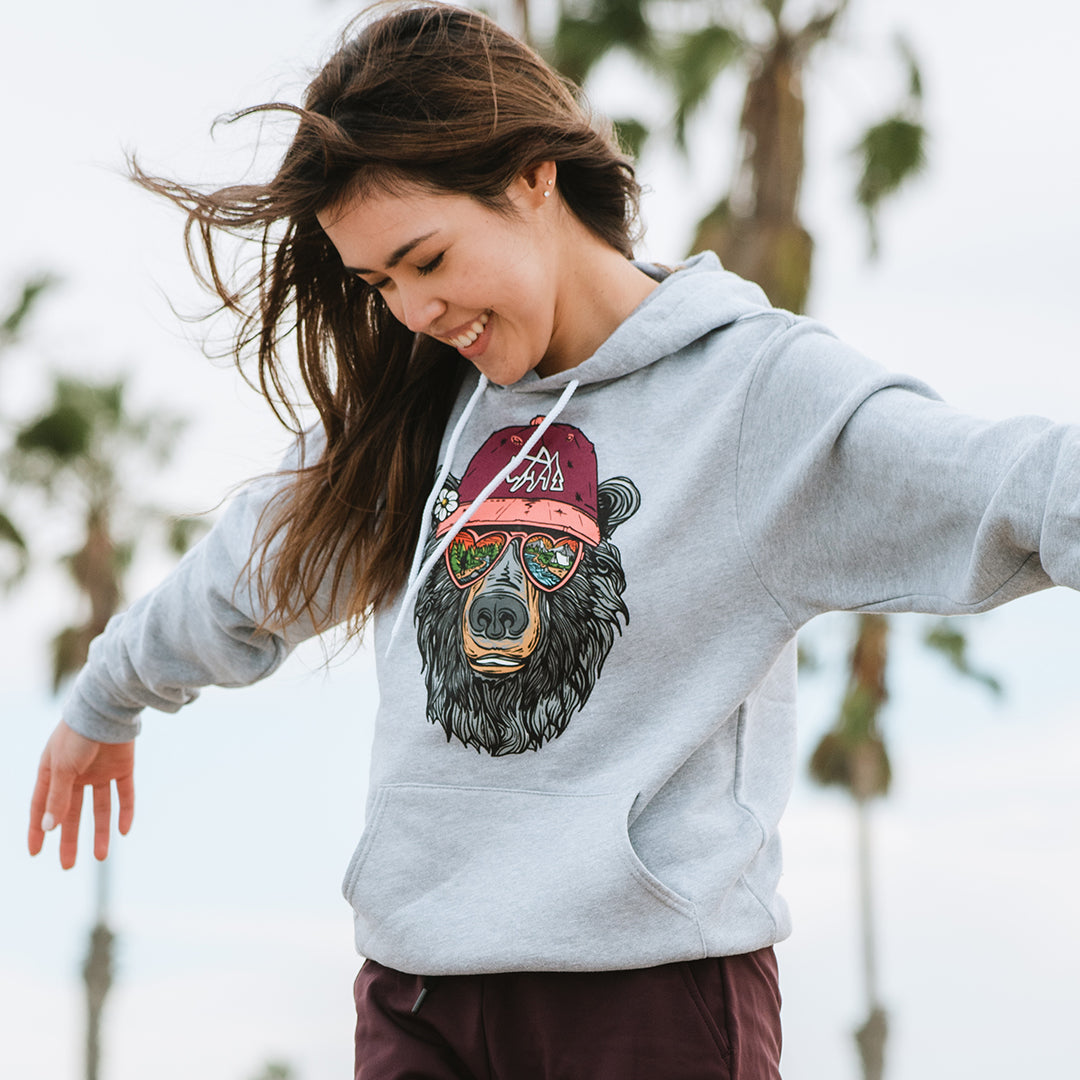 Miami Vice Flower Bear Unisex Lightweight Hoodie