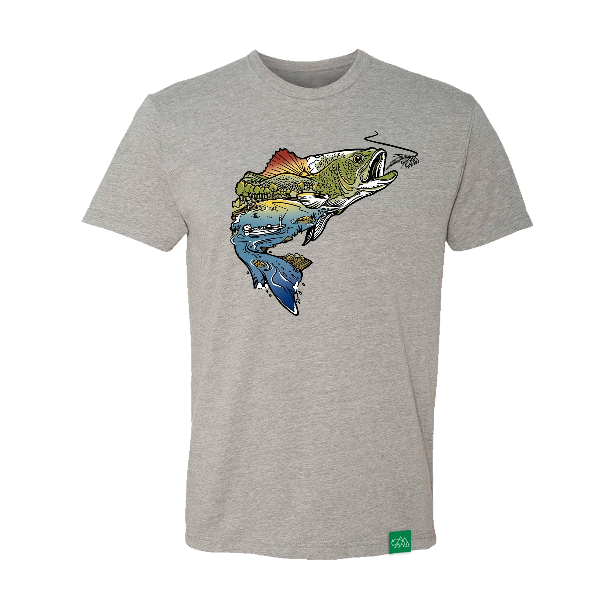 Gone Fishing Printed Graphic Men's Crew T-Shirt Tee