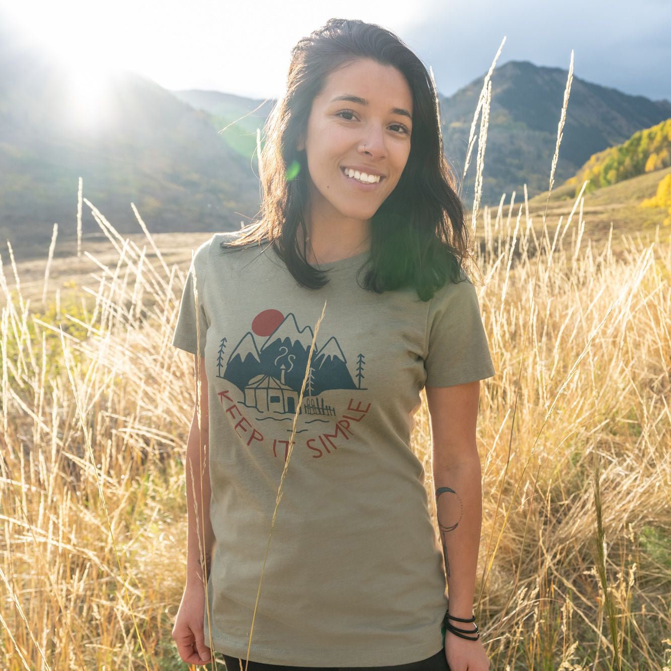 Women's Keep it Simple Ski Poly/Cotton Fitted T-Shirt