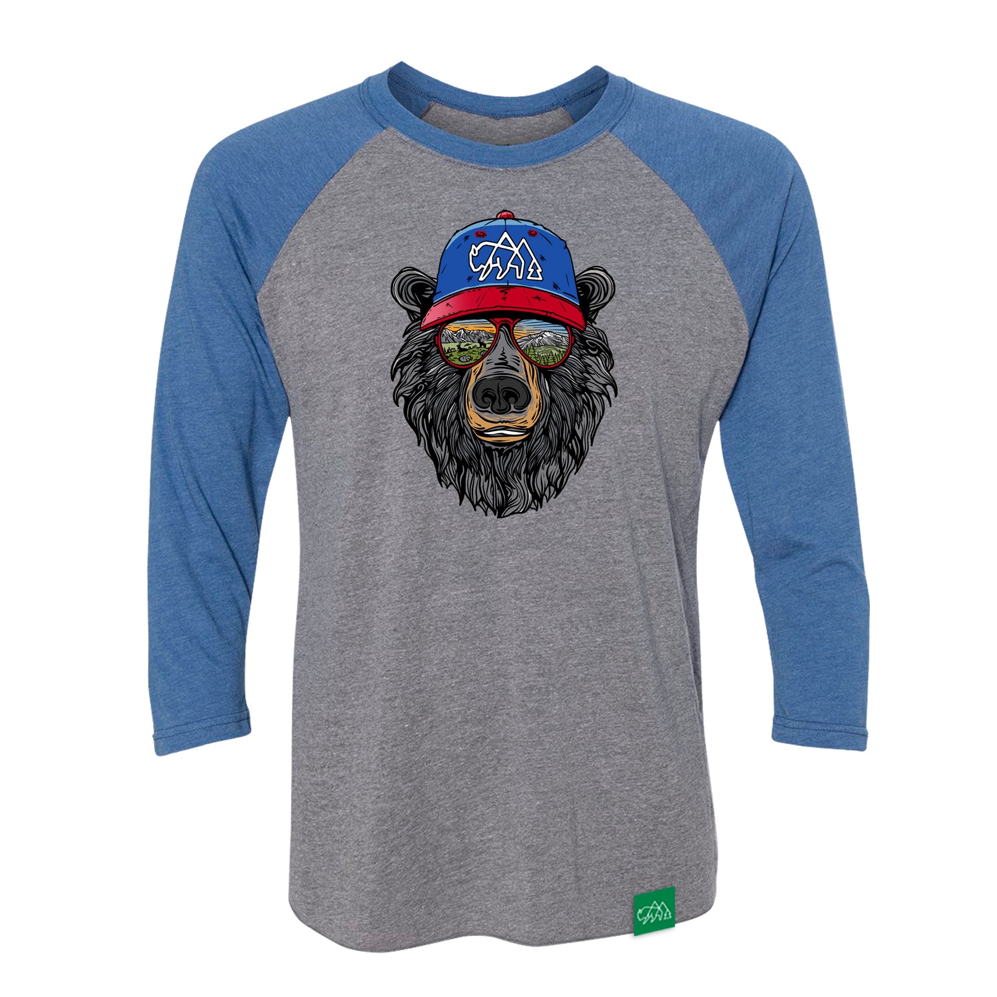 Miami Vice Bear 3/4 Tri-Blend Raglan T-Shirt