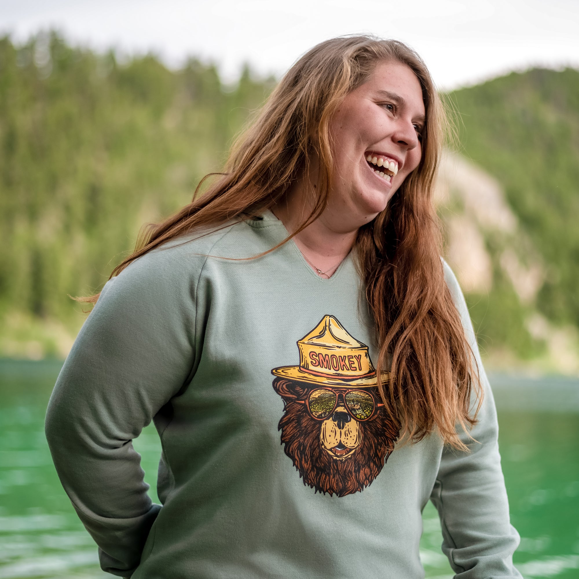 Smokey The Groovy Bear Women's Cut Hoodie