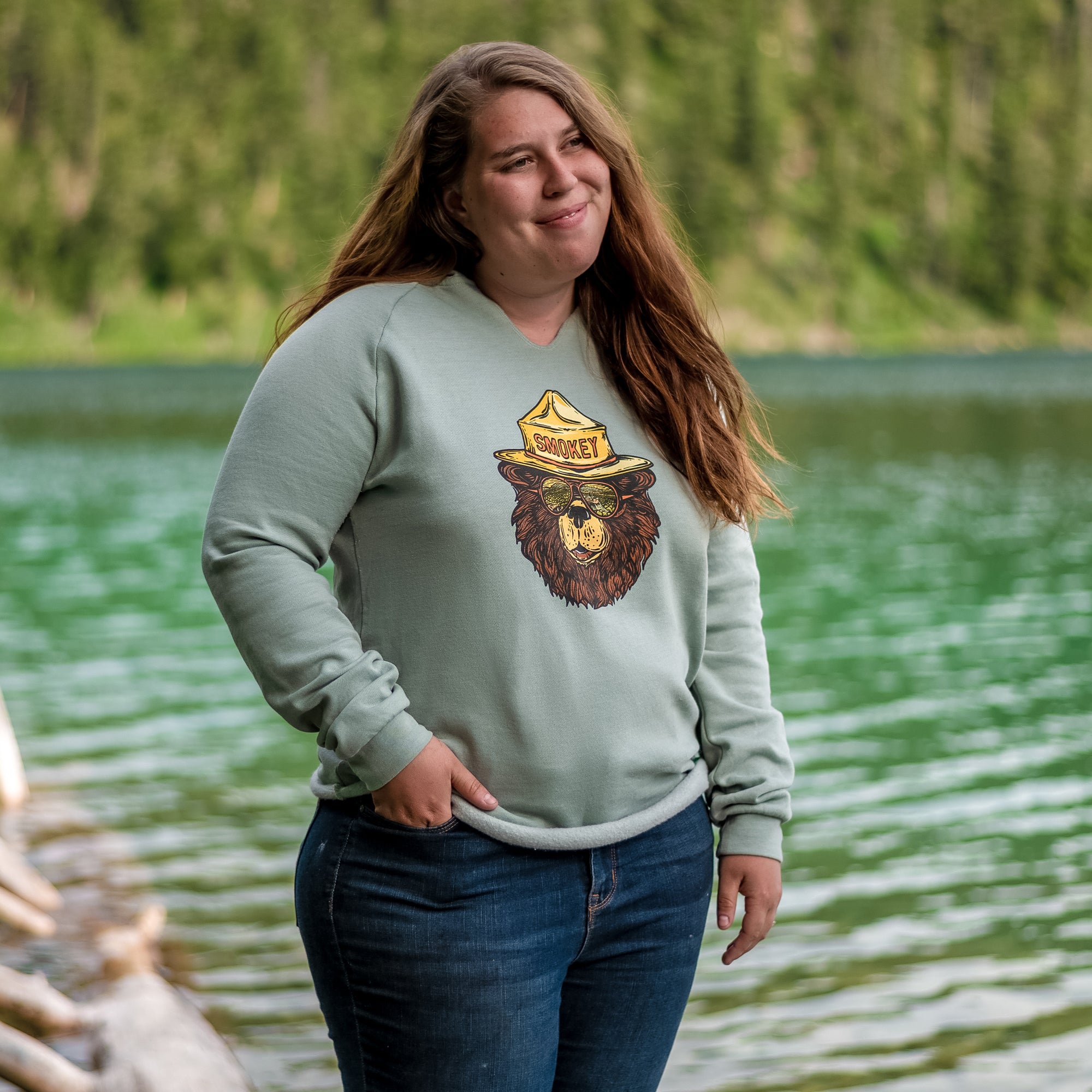 Smokey The Groovy Bear Women's Cut Hoodie