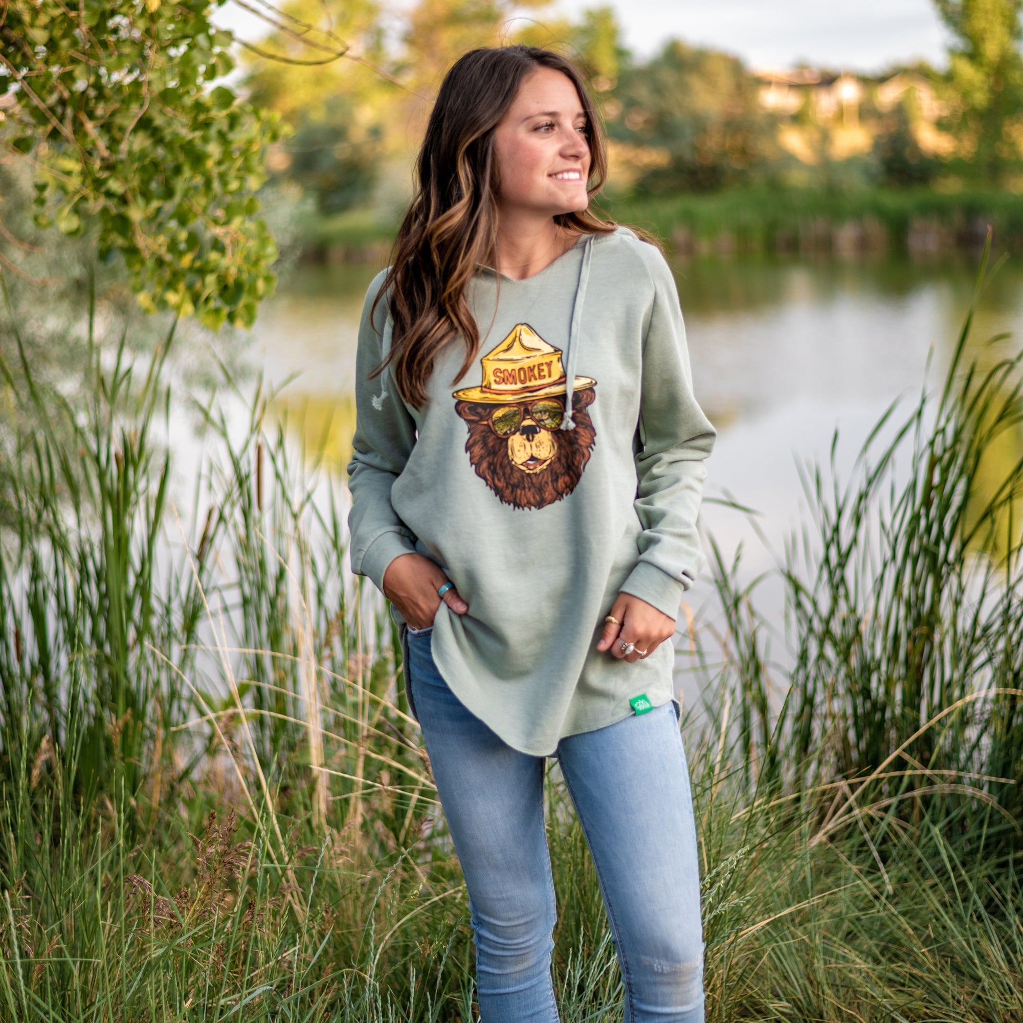 Smokey The Groovy Bear Women's Cut Hoodie