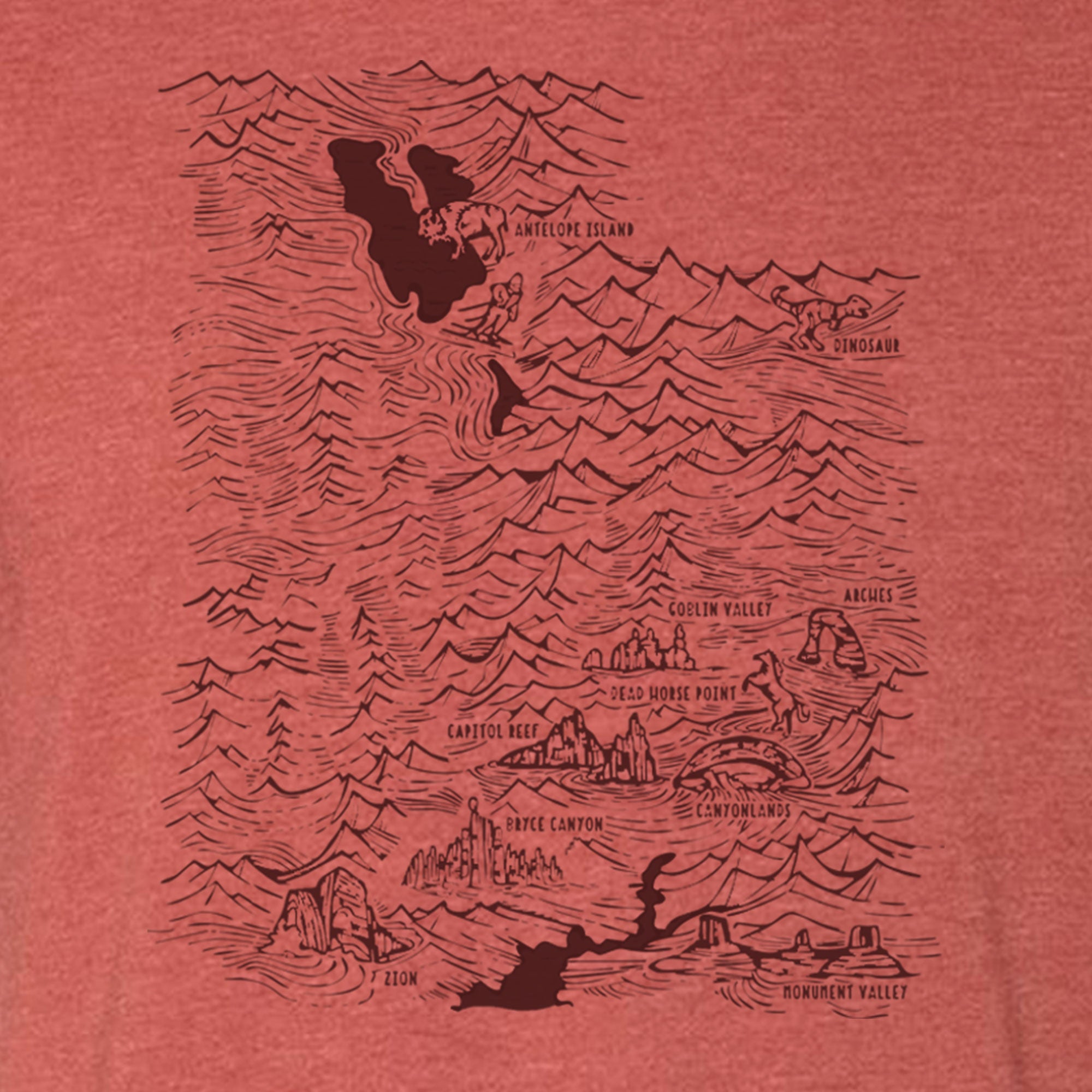 Utah Topo Map T-Shirt