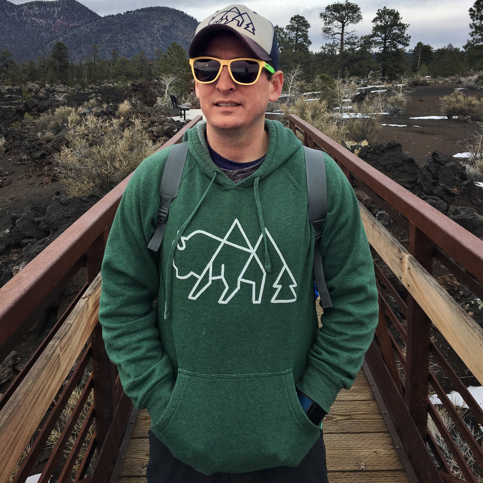 Wild Tribute Bison Logo Hoodie Sweatshirt