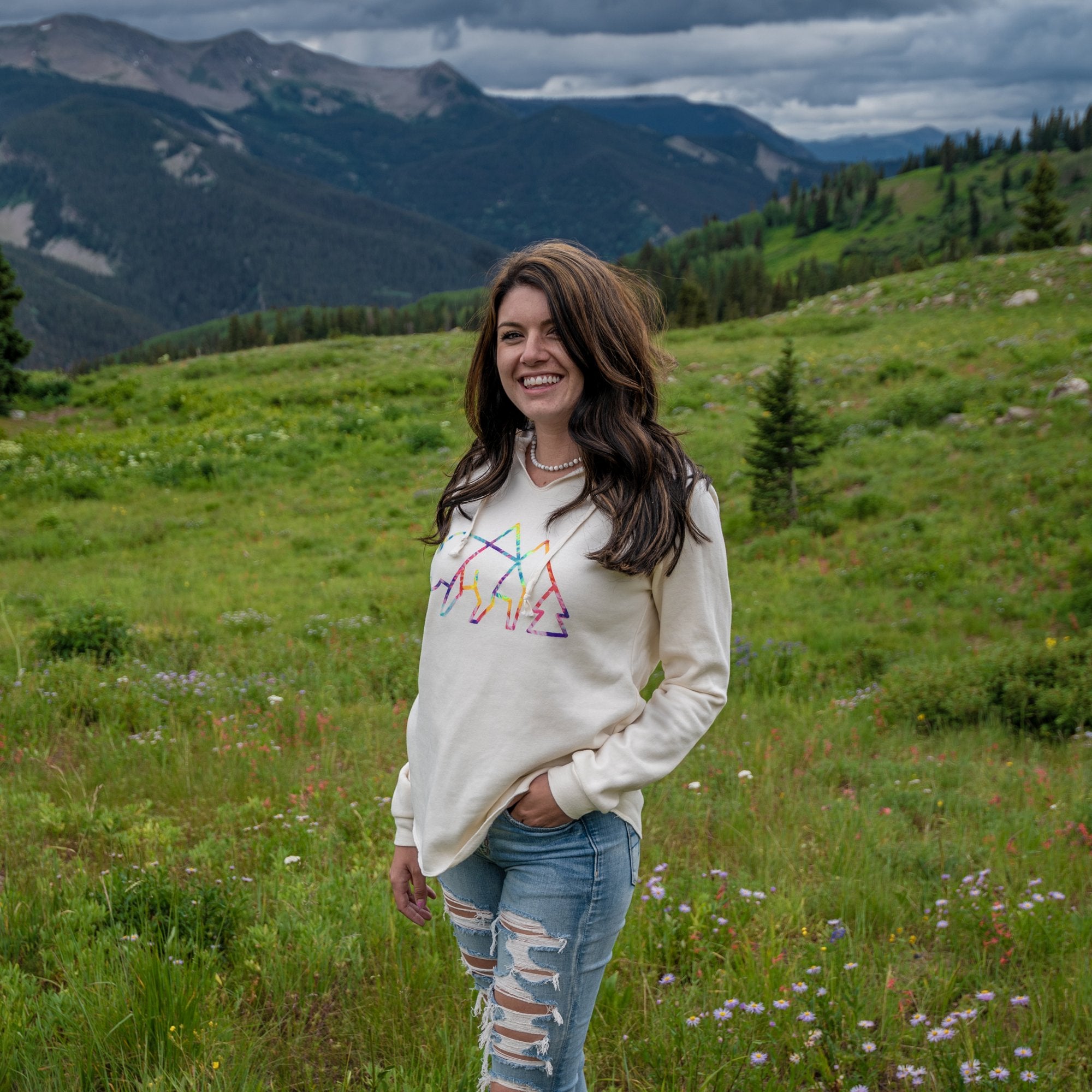 Wild Tribute Tie Dye Logo Women's Cut Hoodie