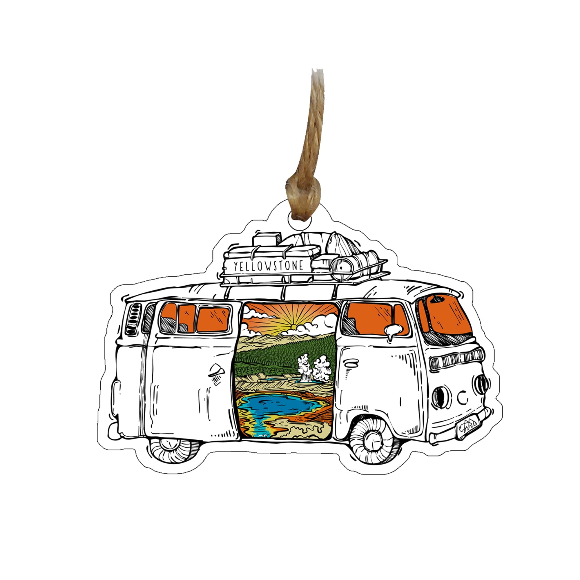 Yellowstone Road Trip Acrylic Ornament