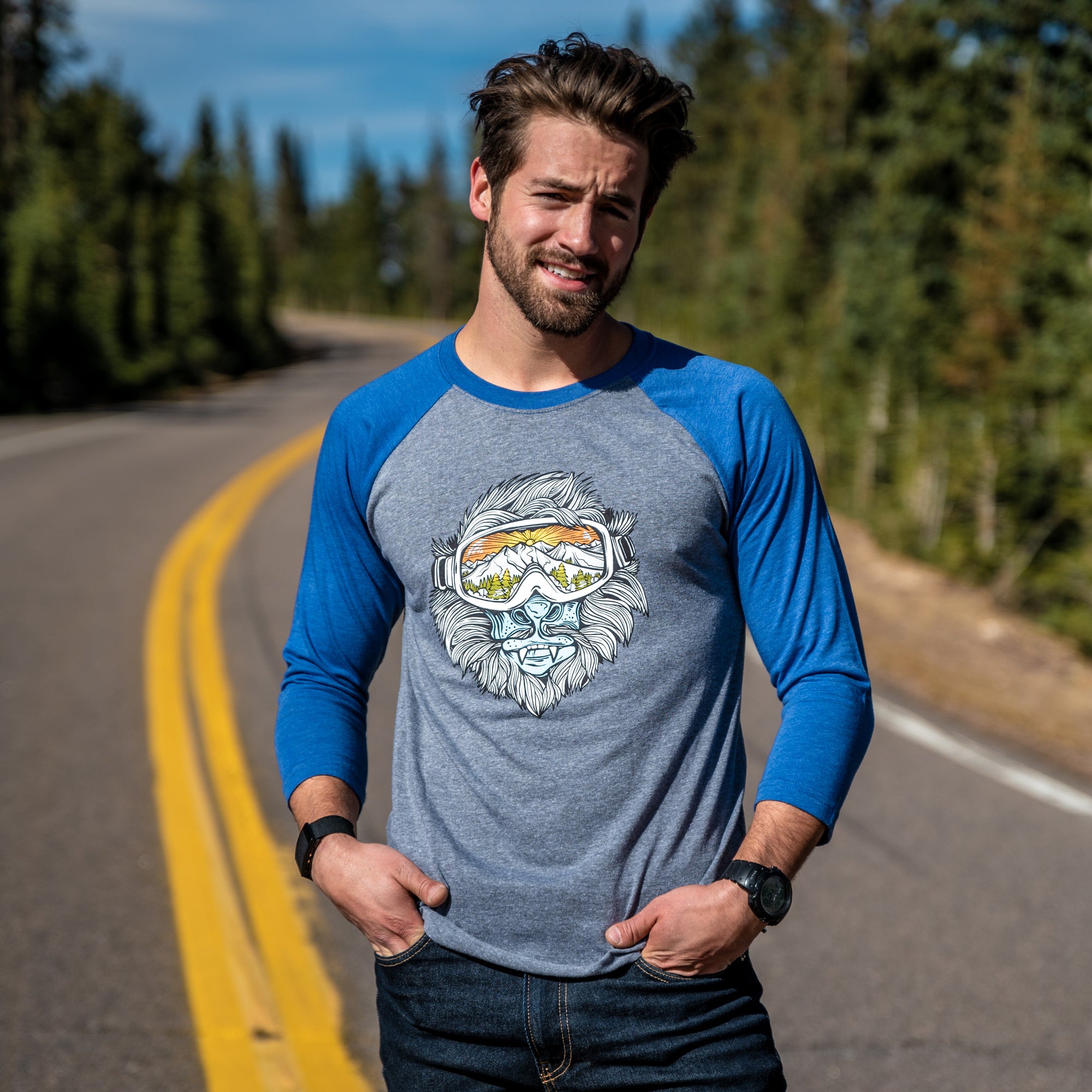 Yeti 3/4 Tri-Blend Raglan T-Shirt