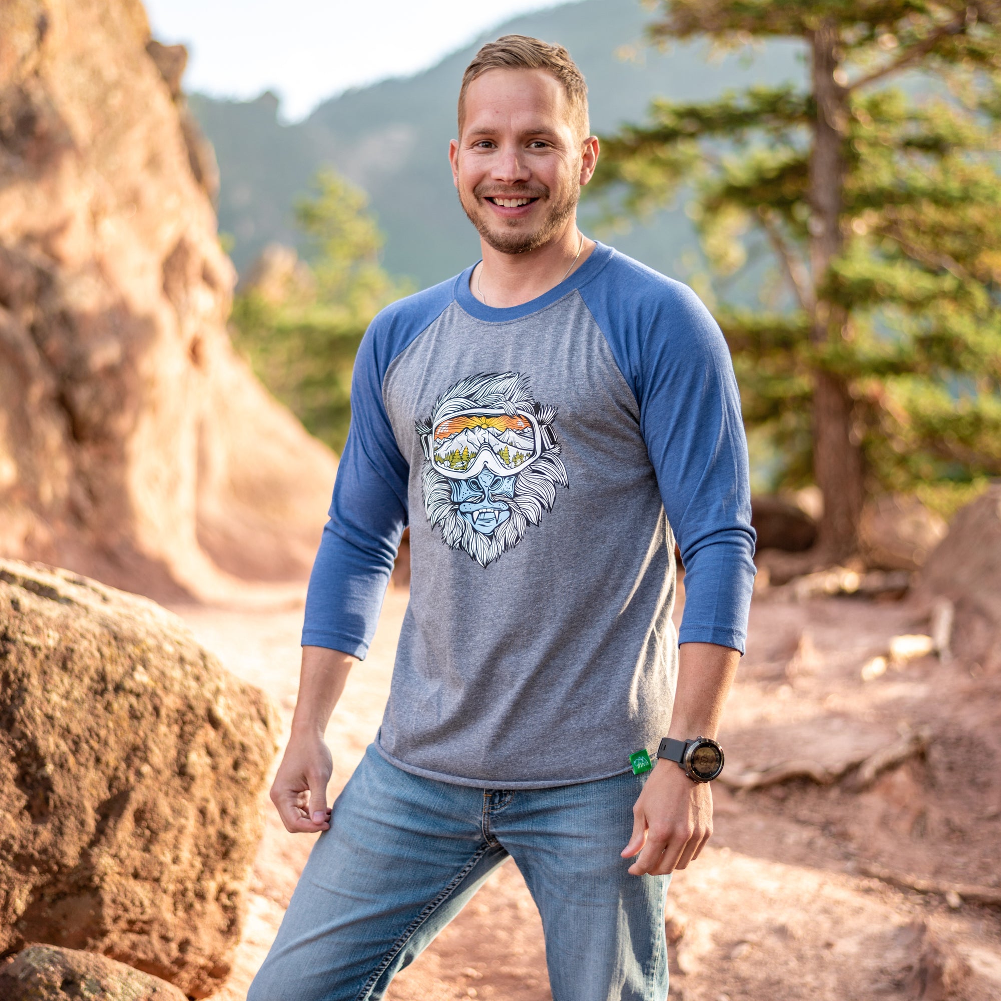 Yeti 3/4 Tri-Blend Raglan T-Shirt