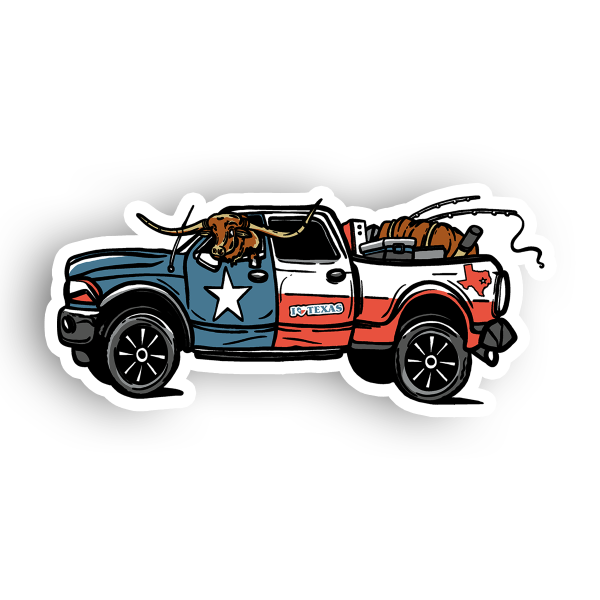 I Love Texas Truck Sticker