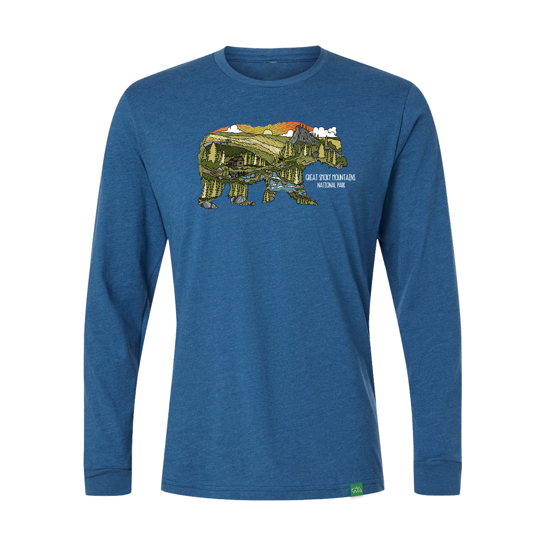 Great Smoky Mountains Bear Sketch Long Sleeve T-Shirt