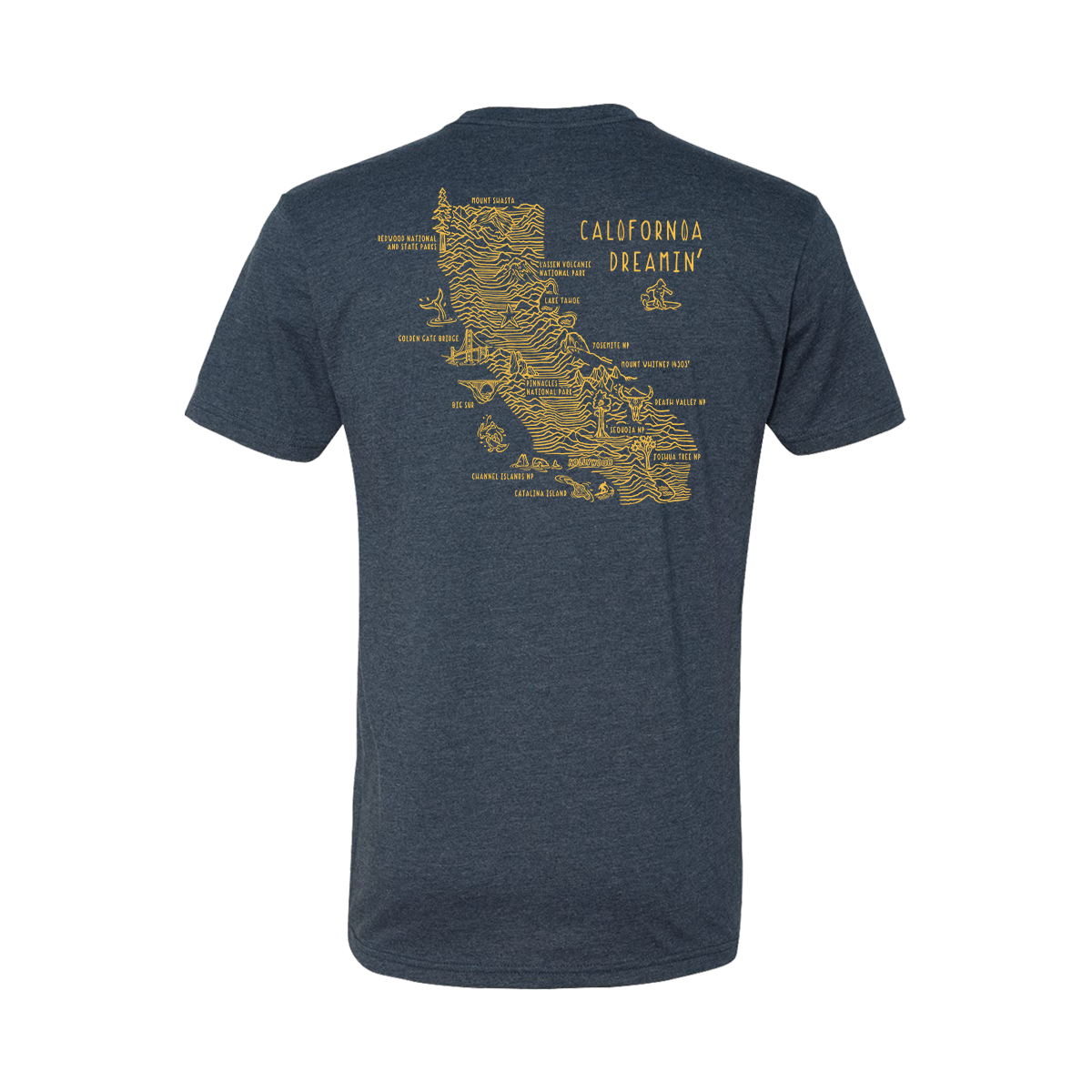 California Topo Map T-Shirt