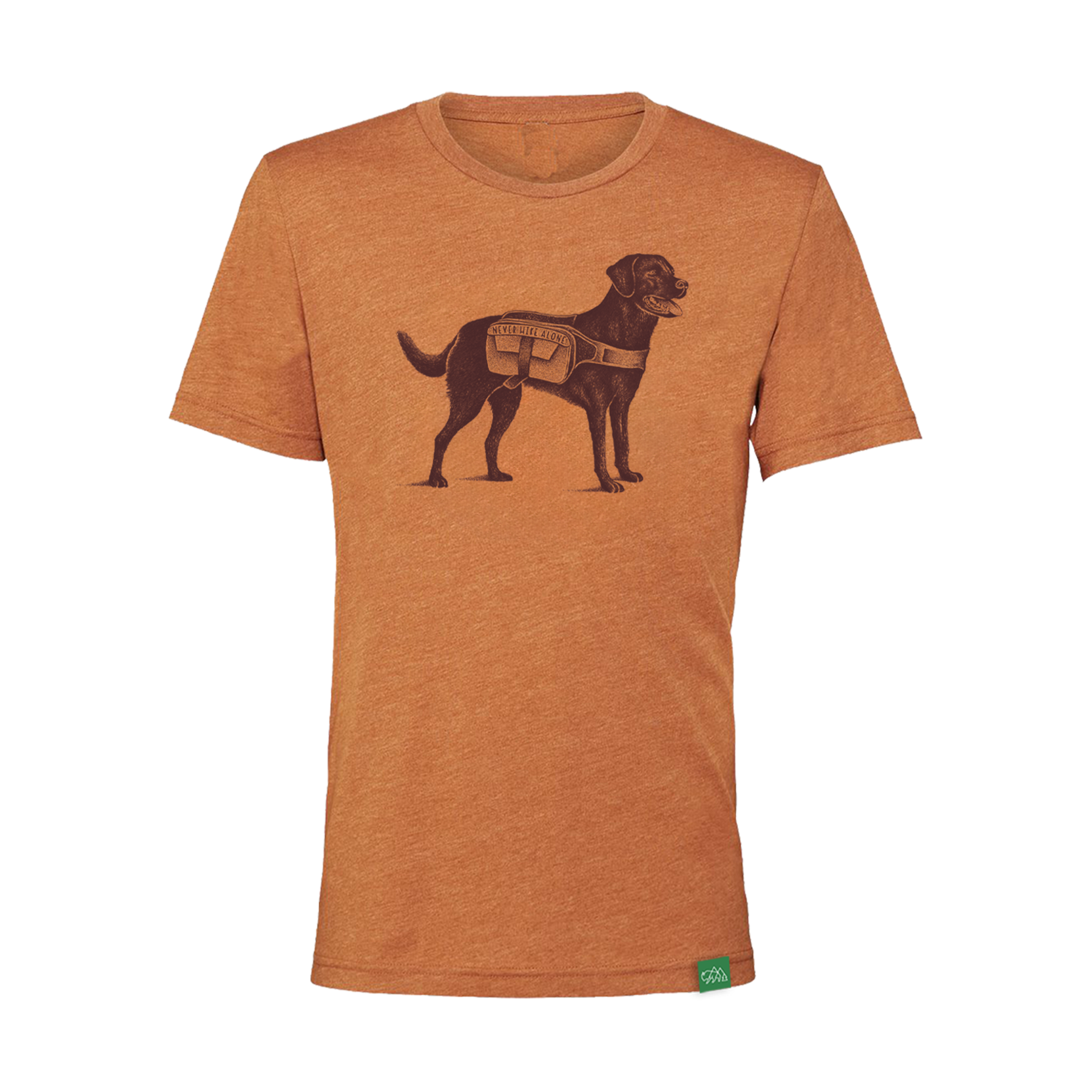 Never Hike Alone Dog Sketch T-Shirt