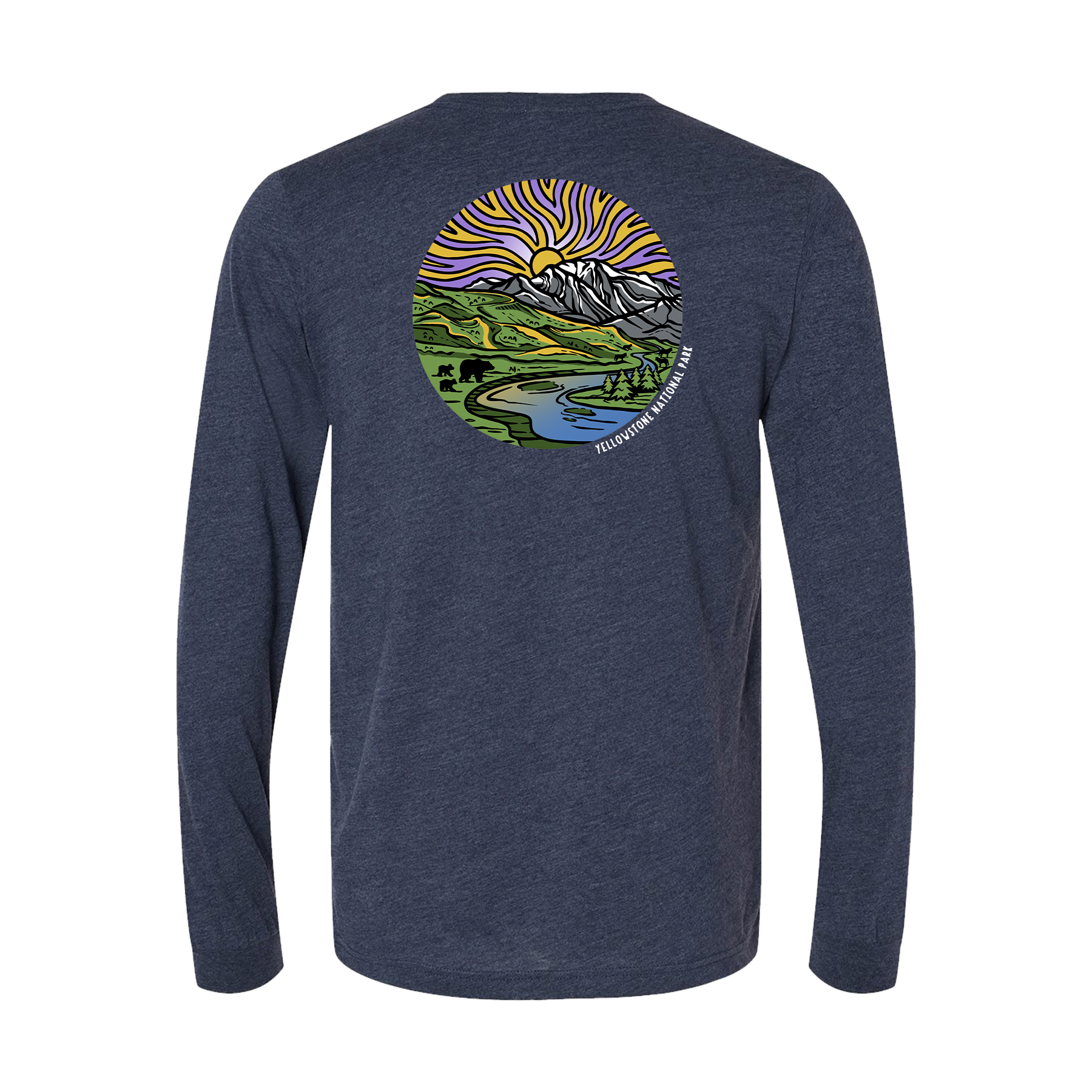 Yellowstone Hayden Valley Wispy Sky Long Sleeve T-Shirt