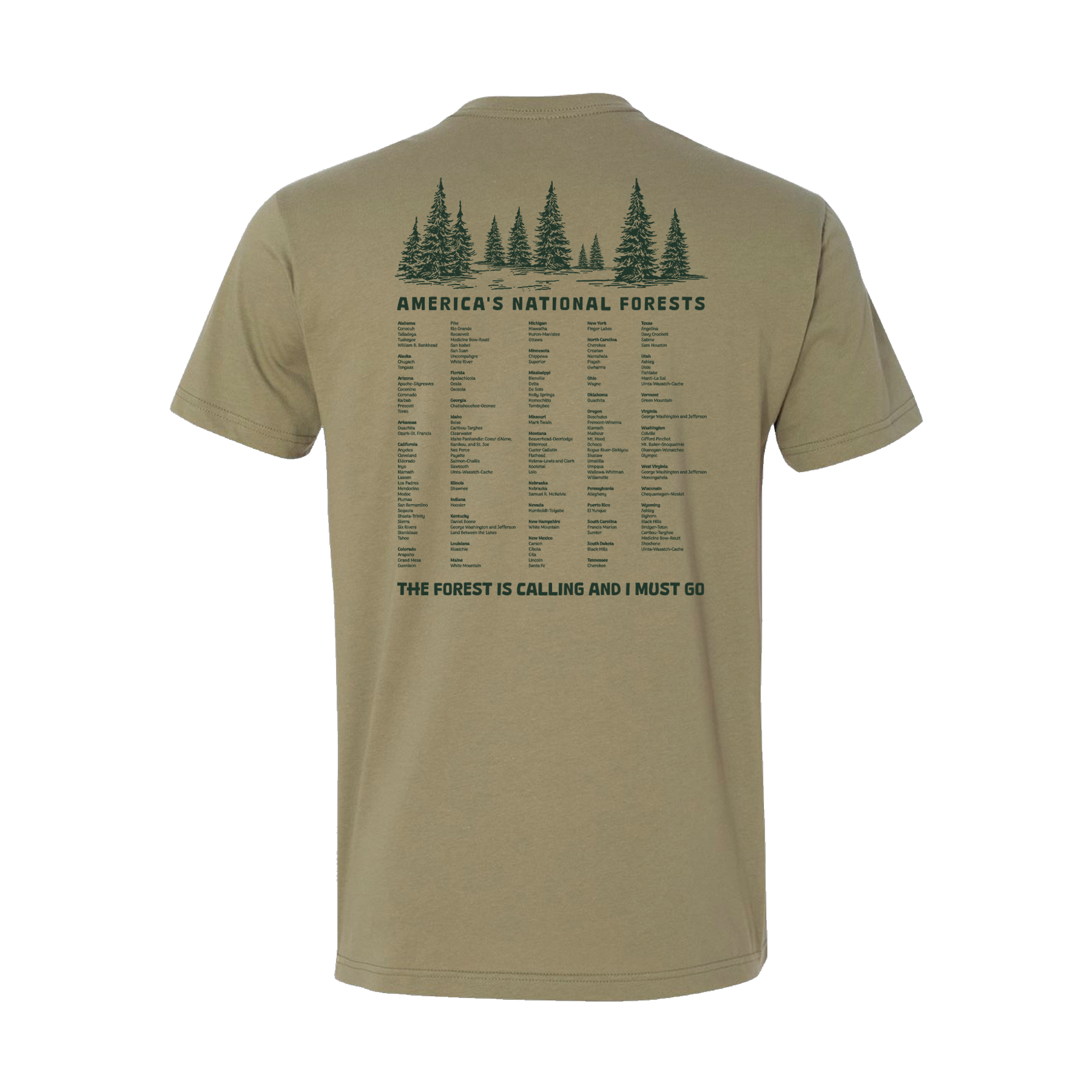Brisco Brands US Forest Service National Park Unisex Crewneck T-Shirt - 100% Cotton Short Sleeve Tee