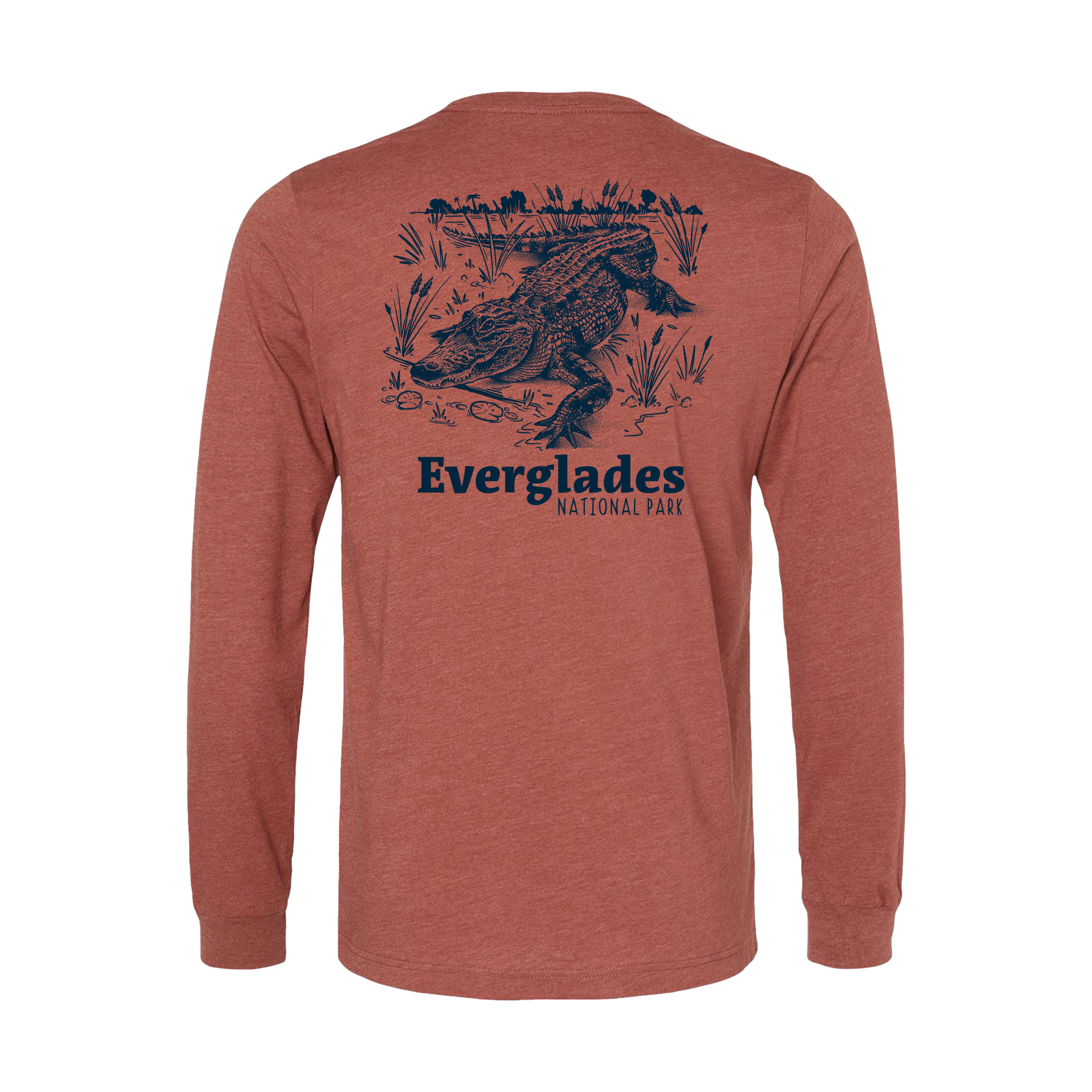 Everglades Alligator Sketch Long Sleeve T-Shirt