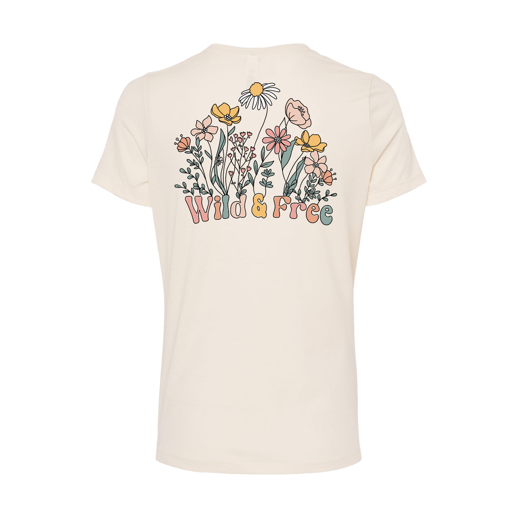 Wild and Free Flowers with Badge Women's Relaxed T-Shirt