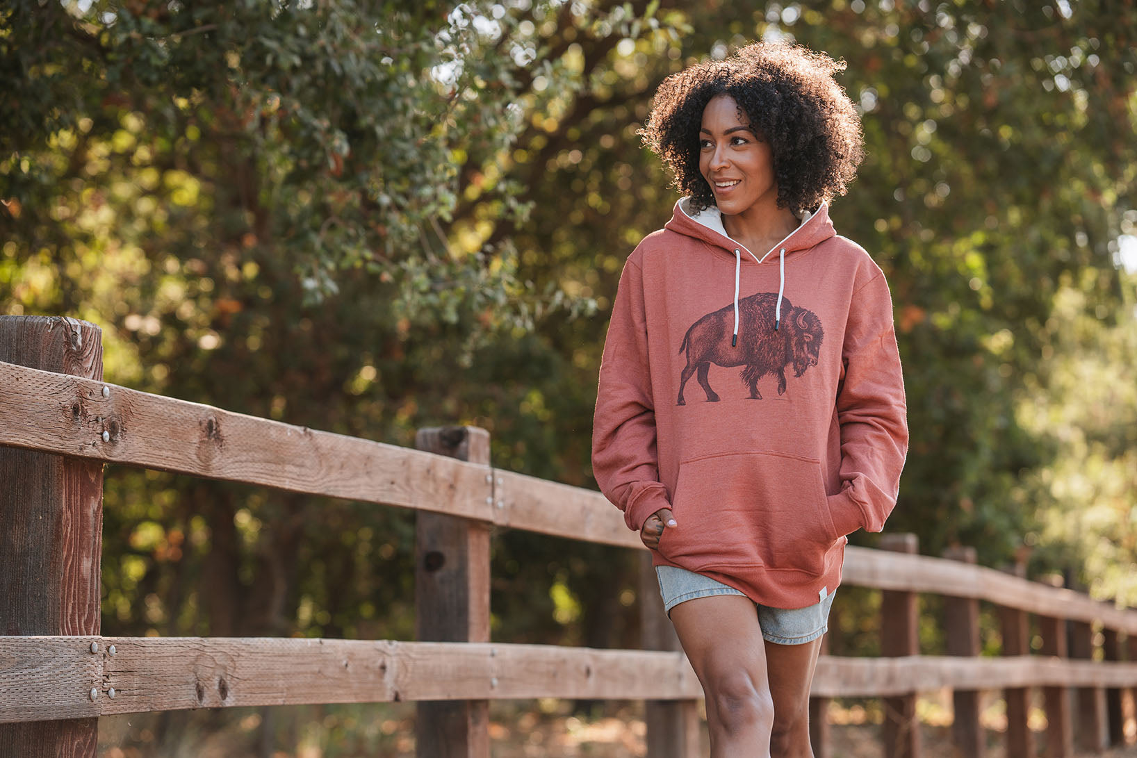 Bison Sketch Sustainable Hoodie