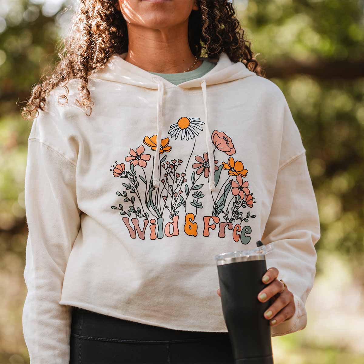 Wild and Free Flowers Women's Crop Hoodie