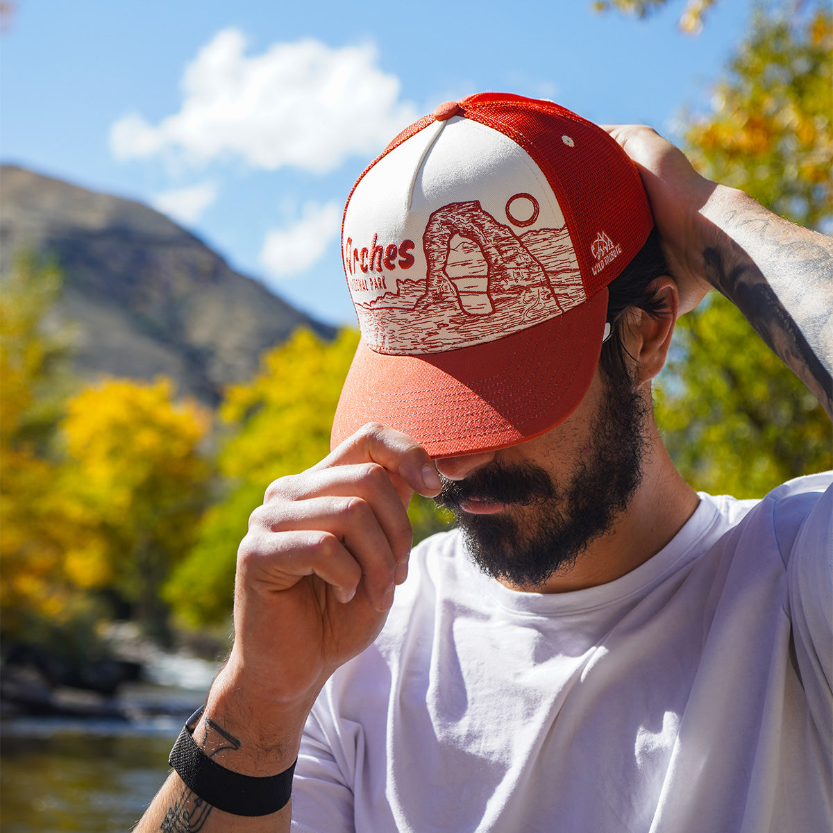 Delicate Arch Sketch 5 Panel Trucker Hat