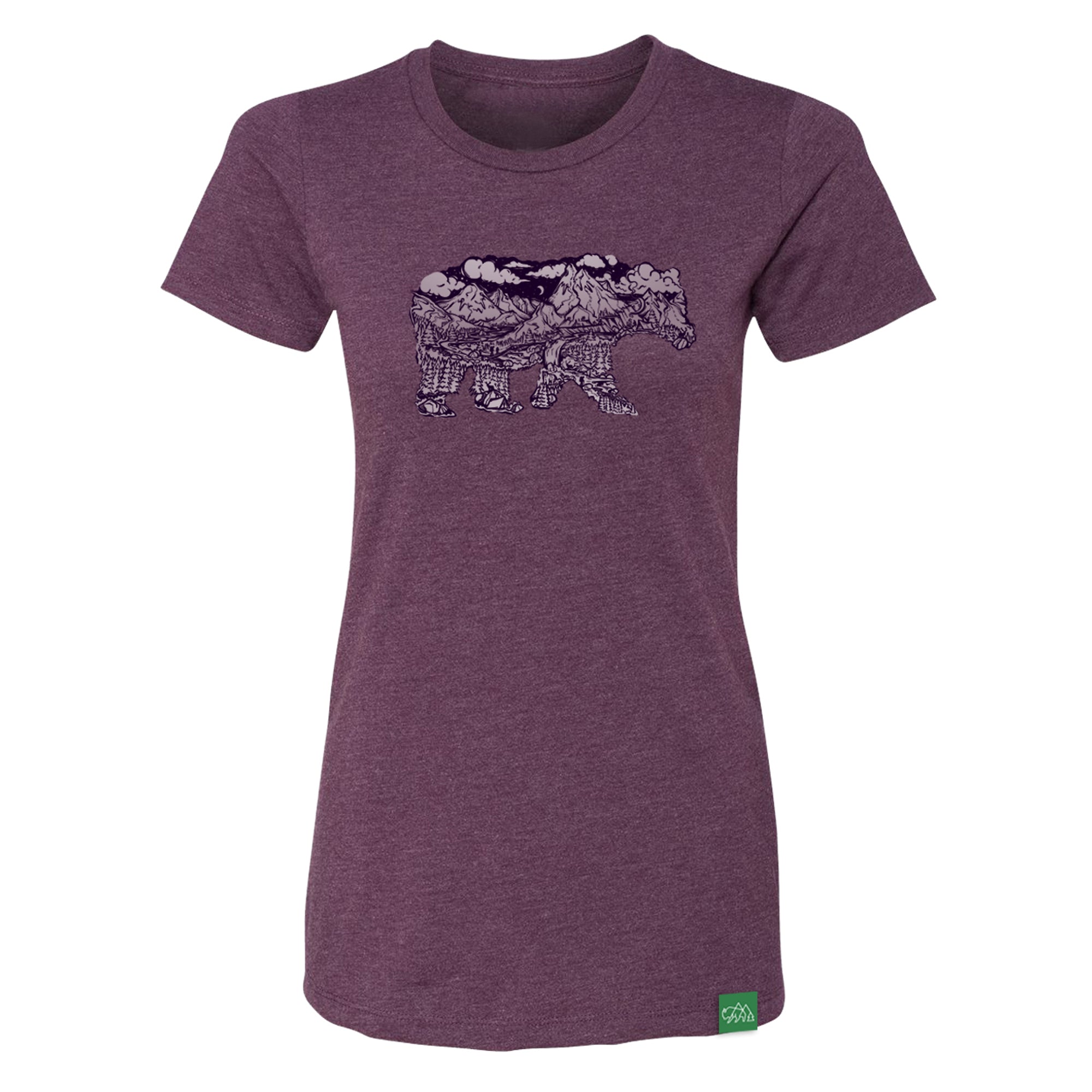 Women's Grizzly Moon Poly/Cotton Fitted T-Shirt