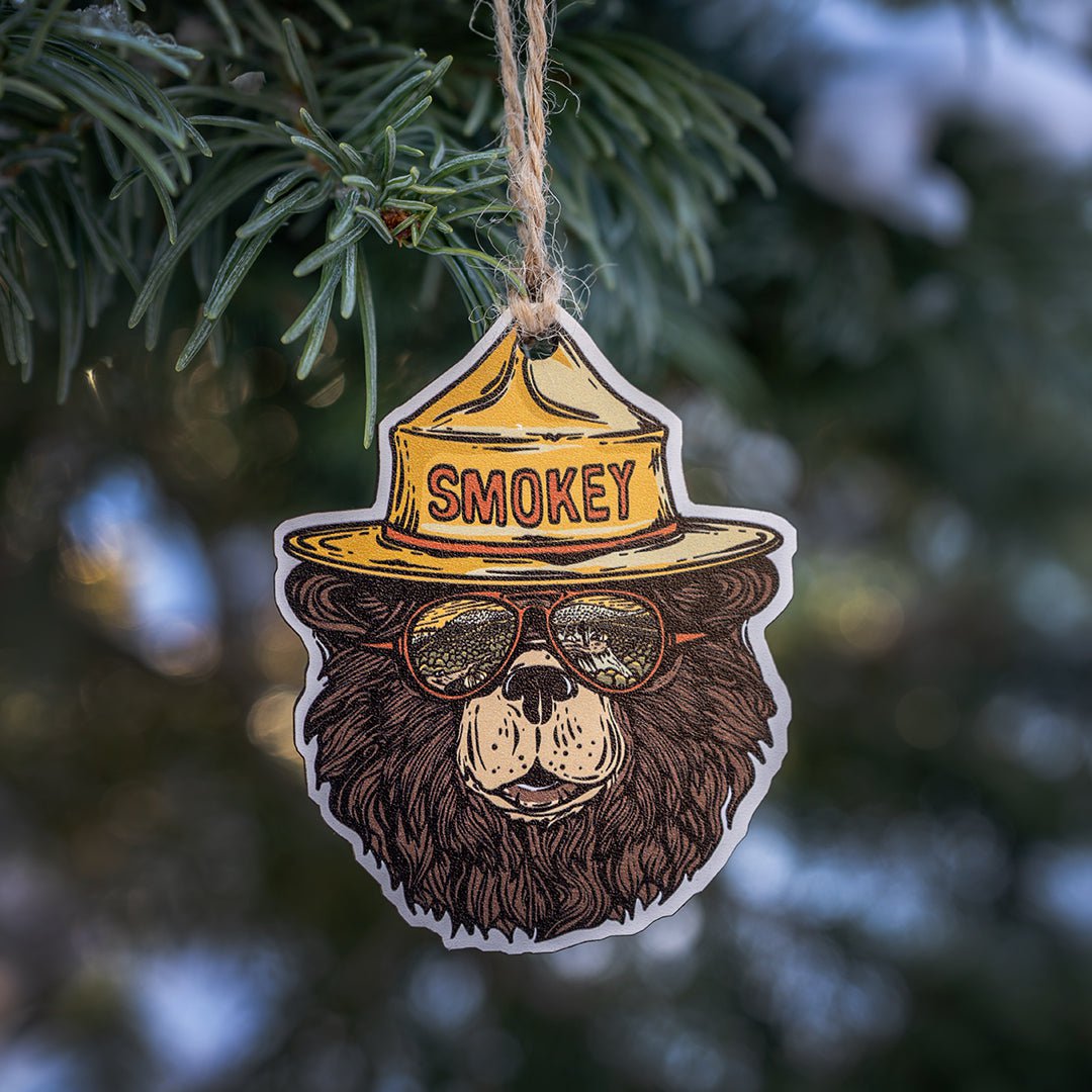 Smokey Groovy Bear Wooden Ornament